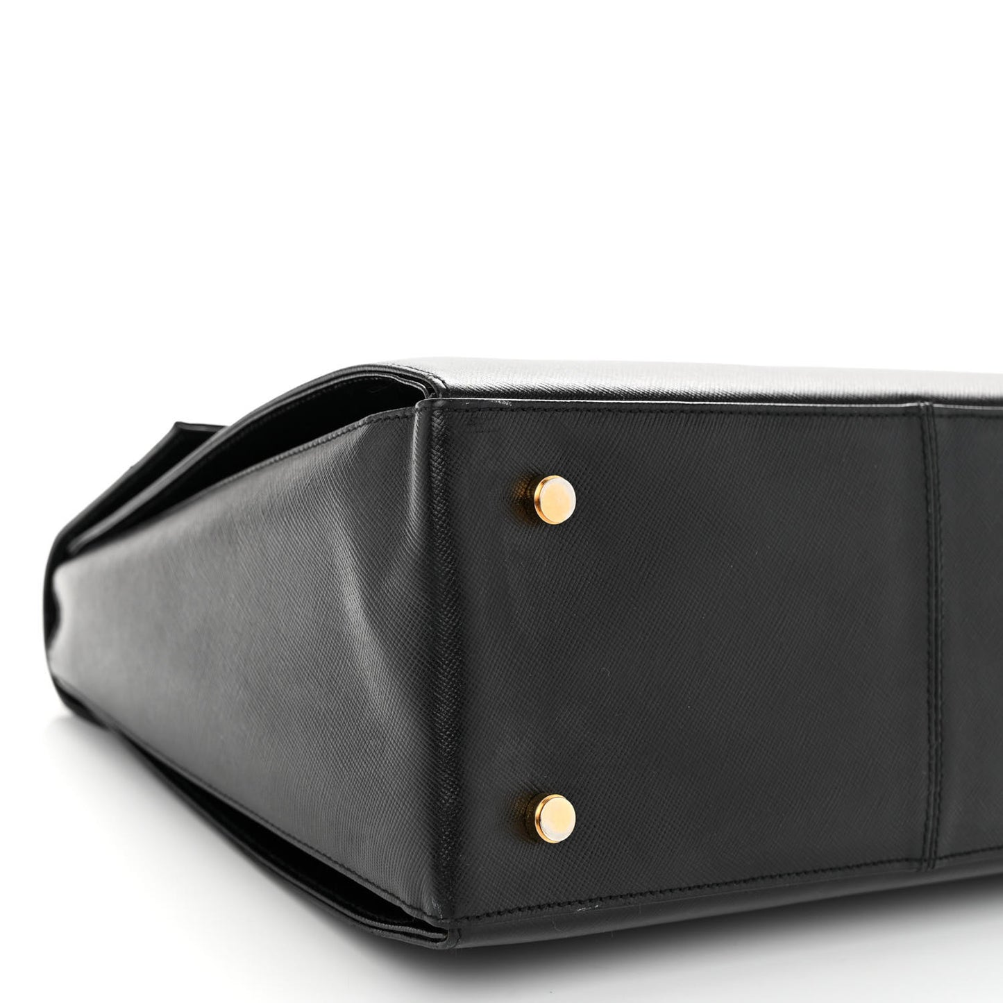 Hammered Calfskin Medium Iconic Top Handle Bag Black