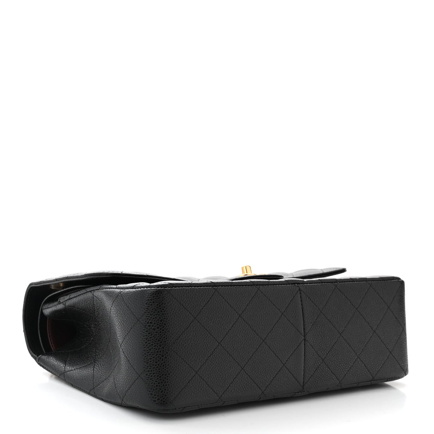Caviar Quilted Jumbo Double Flap Black