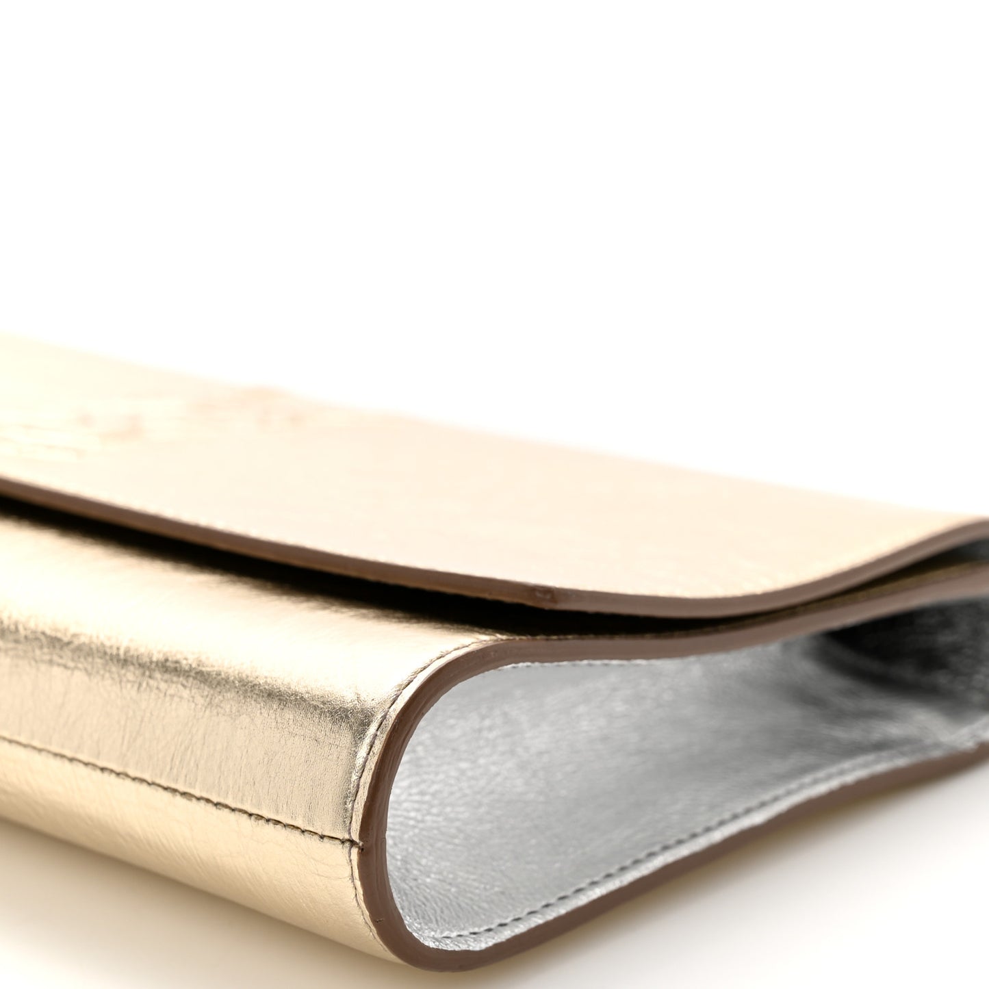 Metallic Calfskin Monogram Large Belle De Jour Clutch Gold