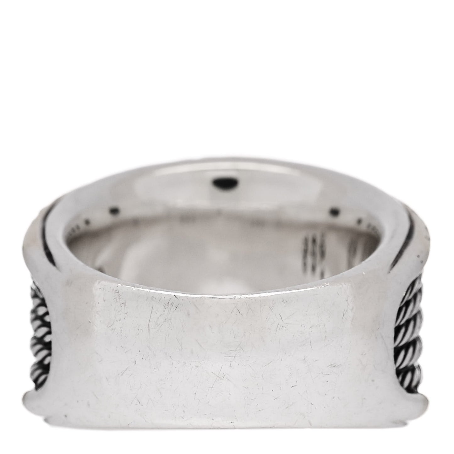 Sterling Silver 18K Yellow Gold 16mm Wheaton Cable Band Ring 52 6