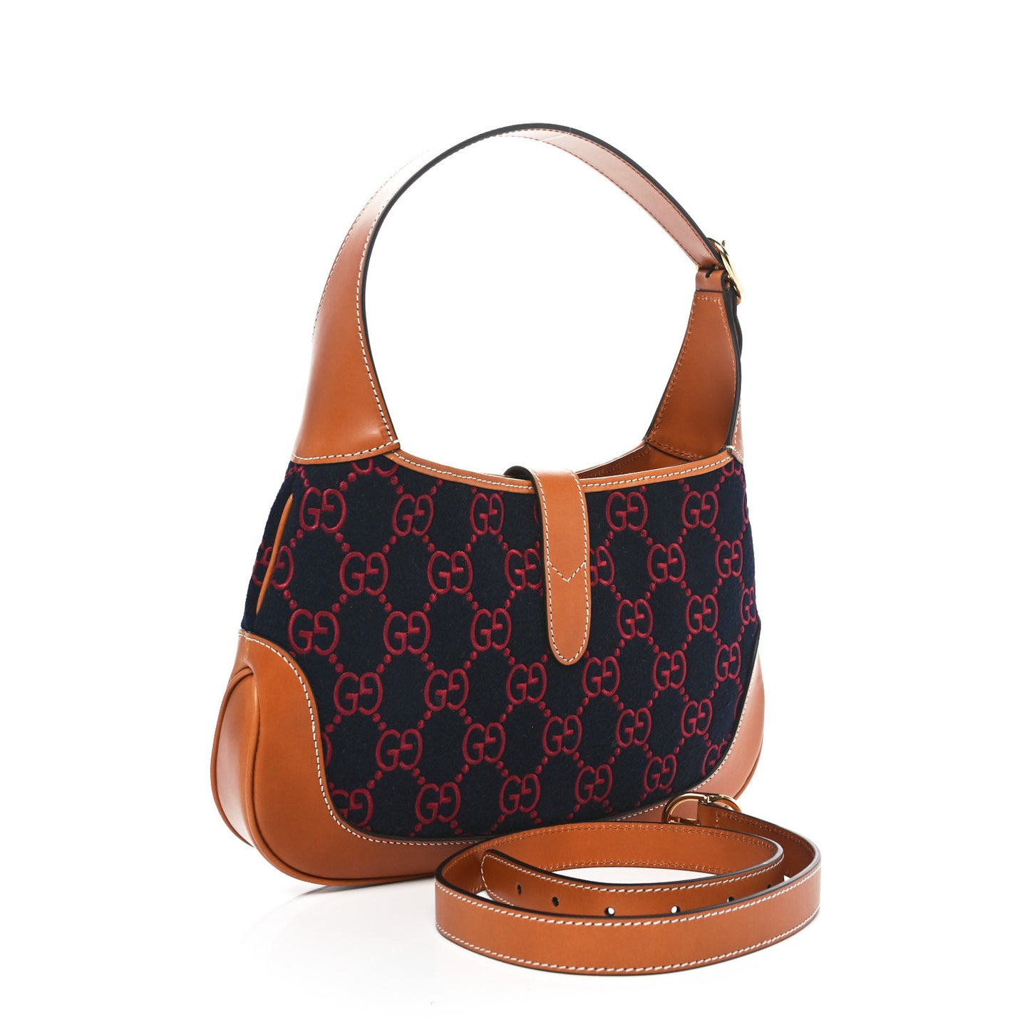 Monogram Felt Azalea Calfskin Web Small Jackie 1961 Hobo Navy Burgundy