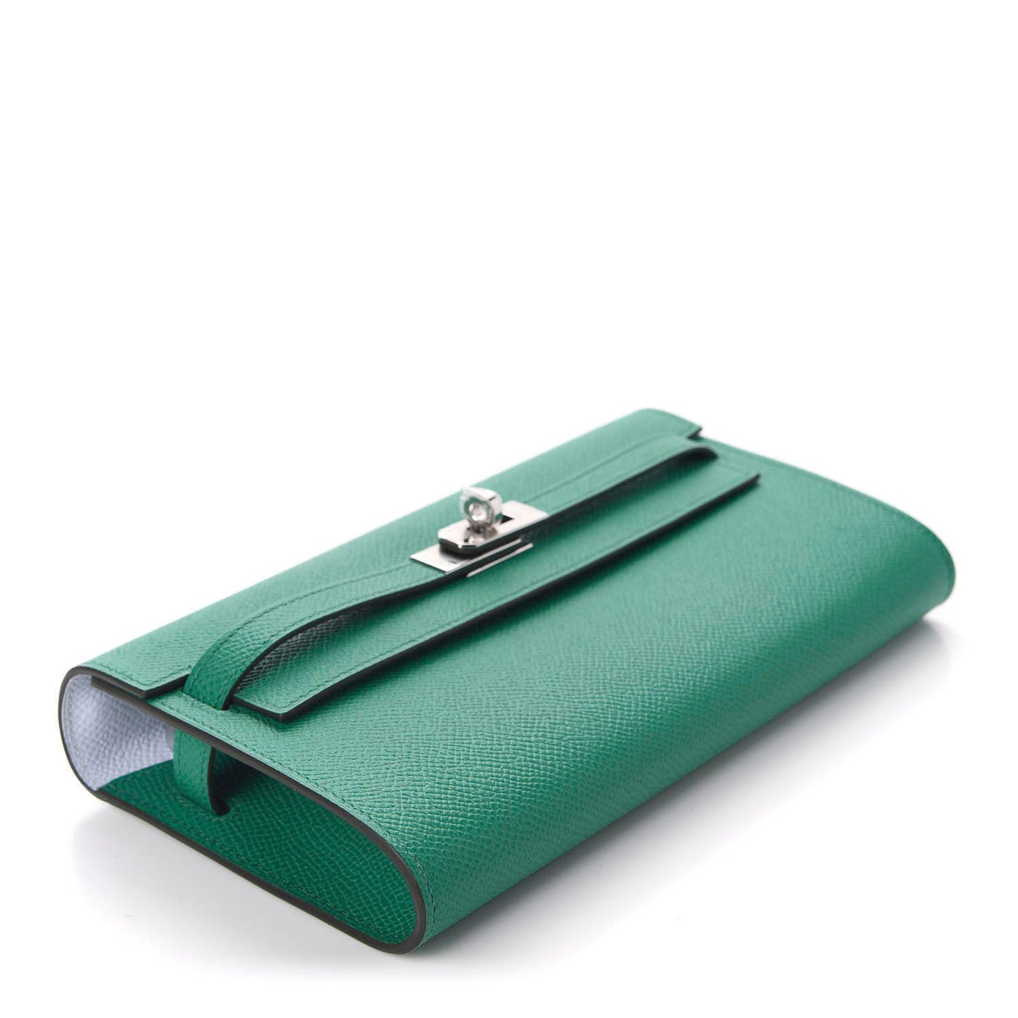Epsom Kelly Wallet To Go Vert Jade Bleu Brume