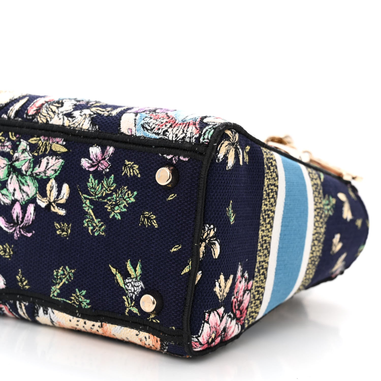 Christian Dior Canvas D-Constellation Embroidered Medium Lady D-Lite Bleu Multicolor 9 of 9