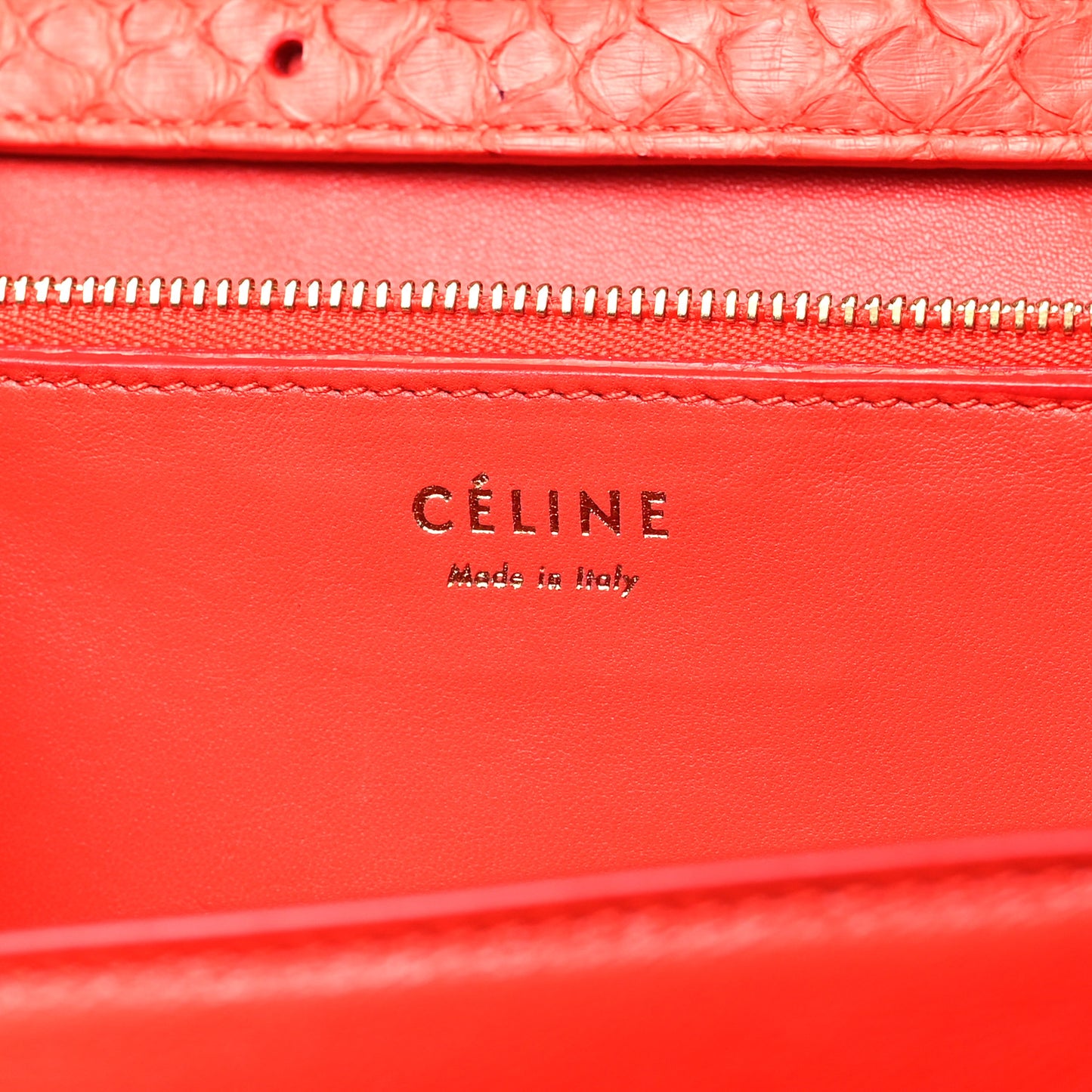 Snakeskin Medium Classic Box Flap Orange