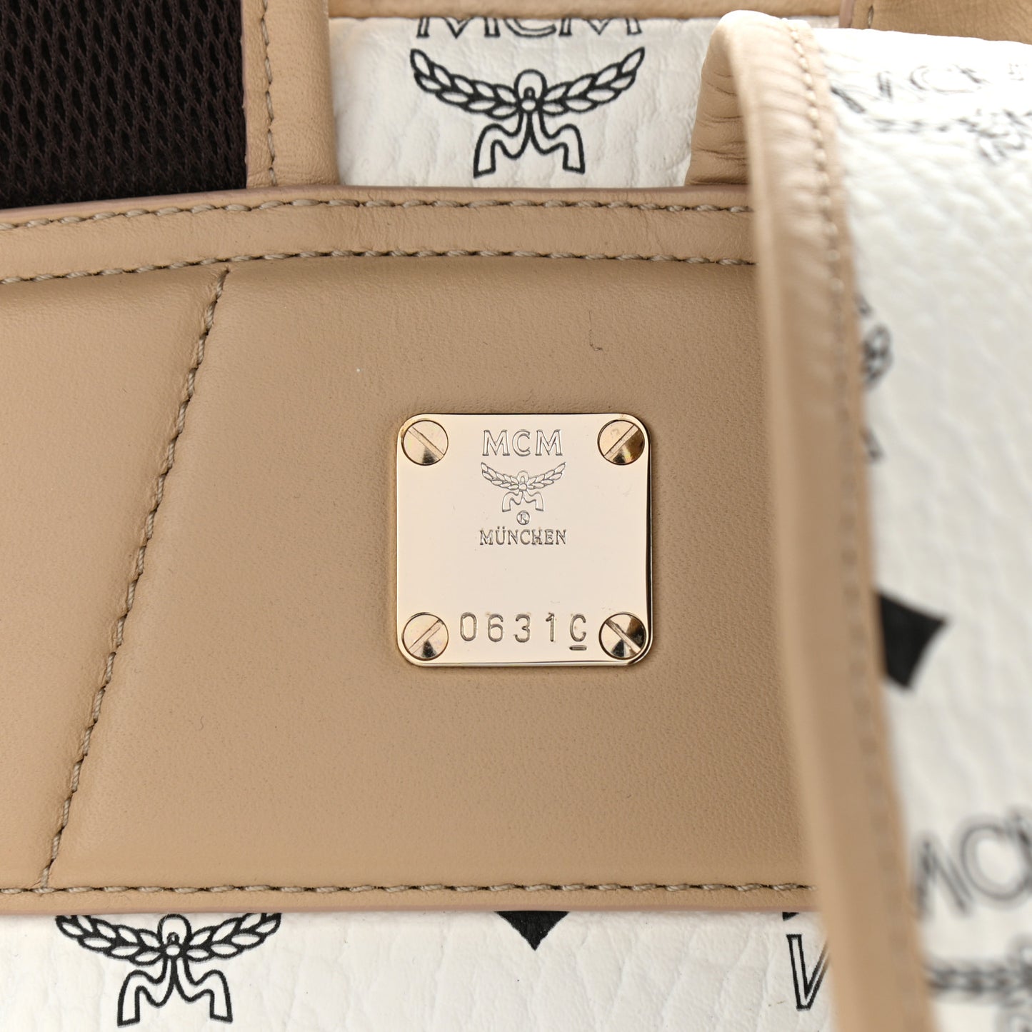 Visetos Striped Medium Duke Backpack White Beige