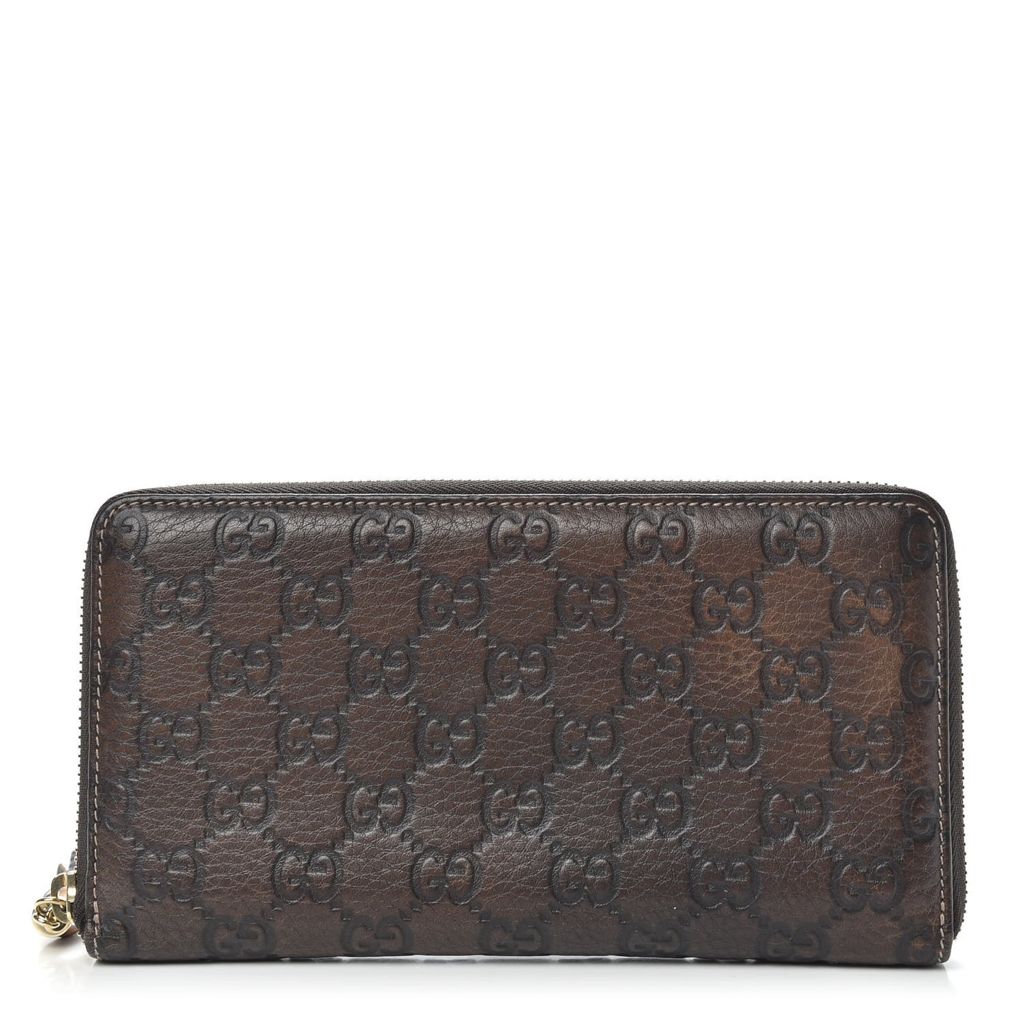 Guccissima Bamboo Tassel Zip Around Wallet Brown