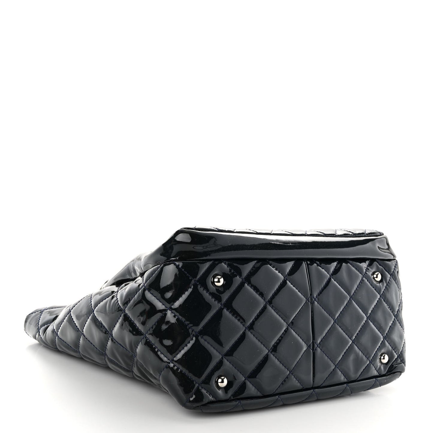 Patent Quilted Chic and Glitter Large Tote Black