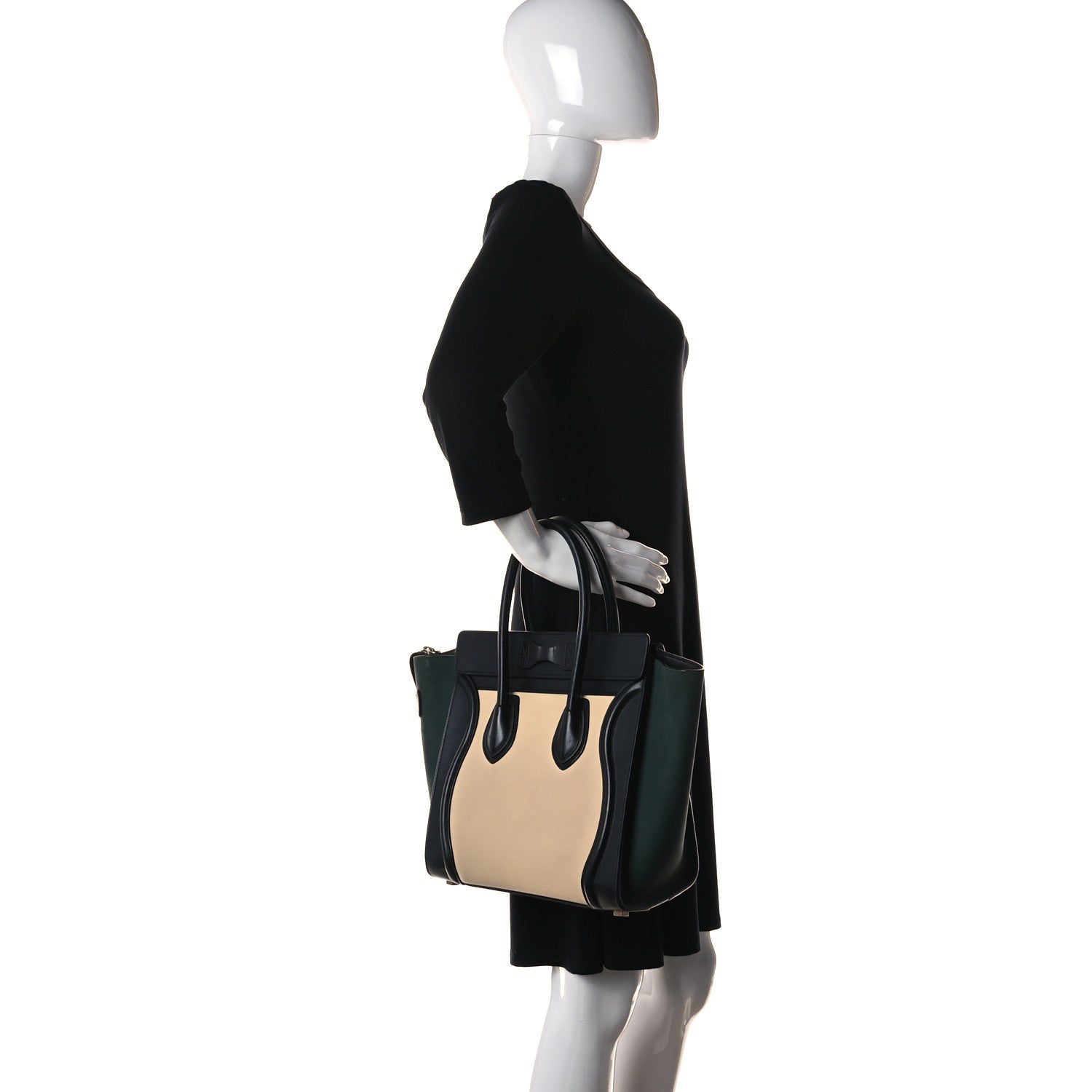 Celine Smooth Drummed Calfskin Micro Tri-Color Luggage Teal 2 of 12