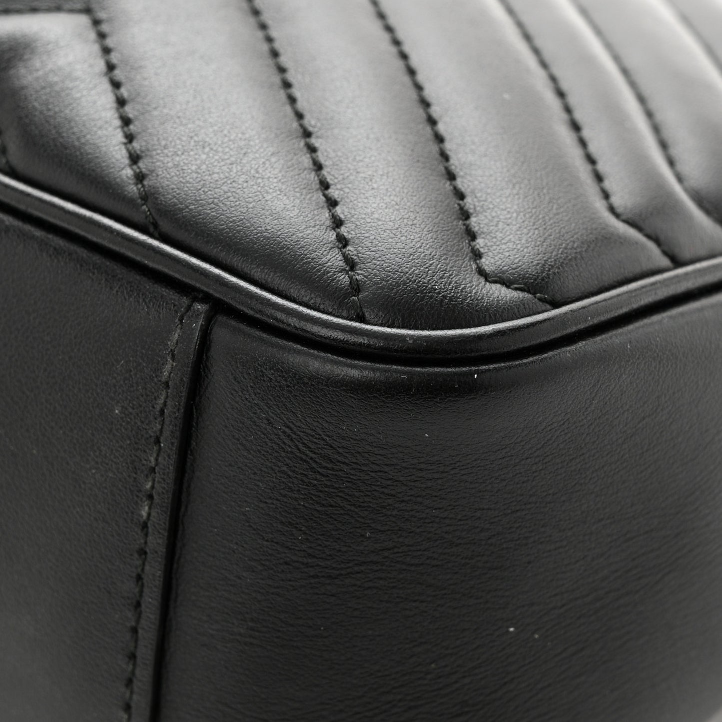 Calfskin Matelasse Small GG Marmont Shoulder Bag Black