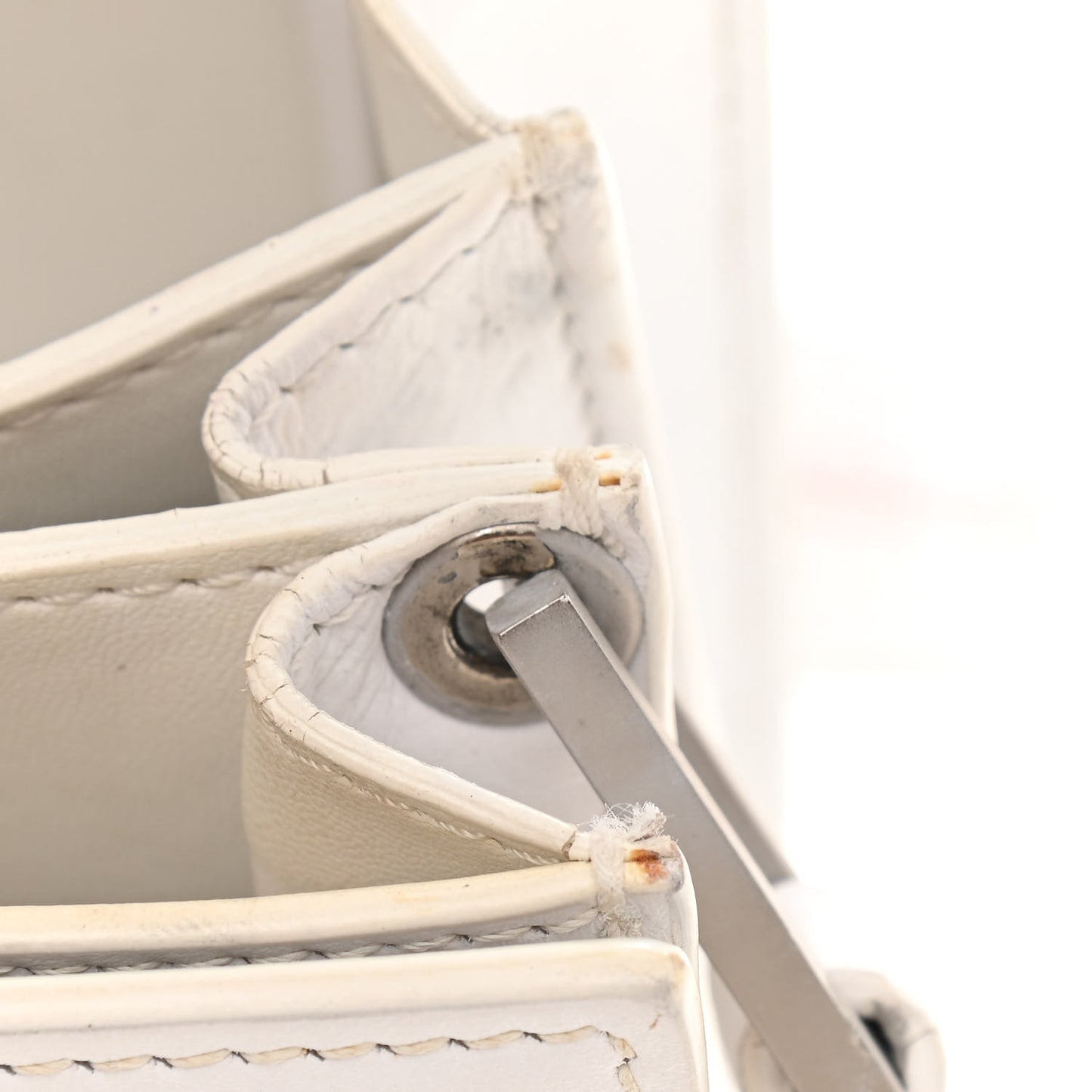 Calfskin Binder Clip Bag White