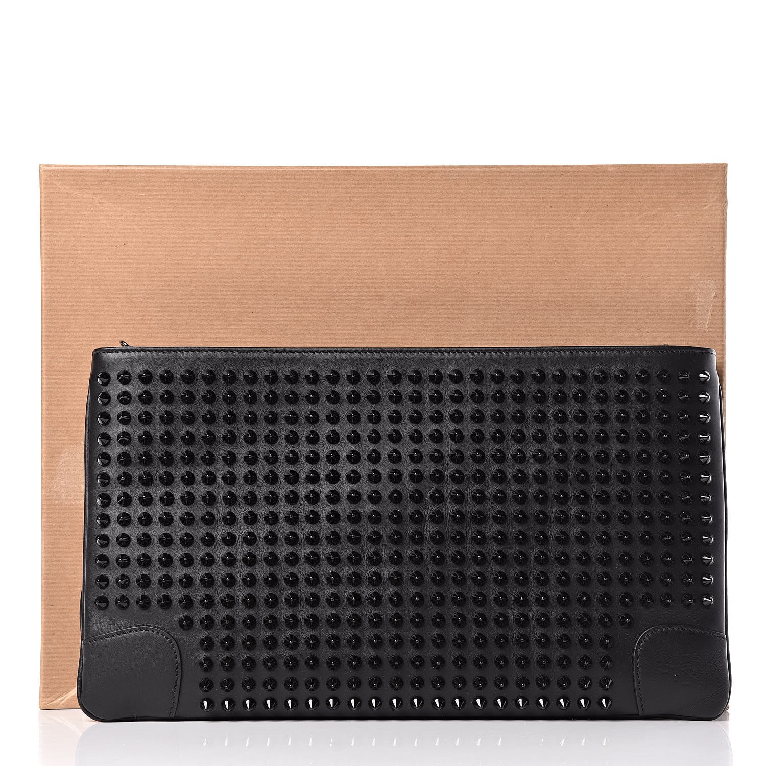 Christian Louboutin Calfskin Studded Loubiposh Clutch Black 10 of 10