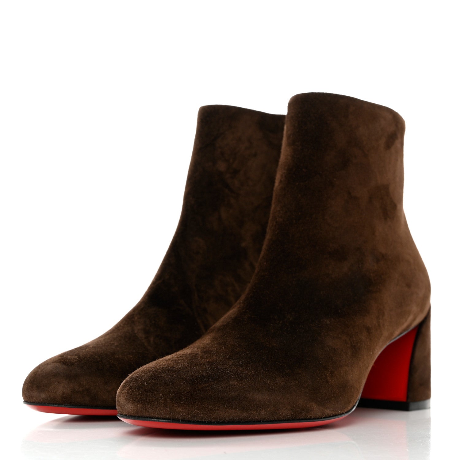 Christian Louboutin Veau Velours Turela 55 Ankle Boots 37 Arabica 3 of 8