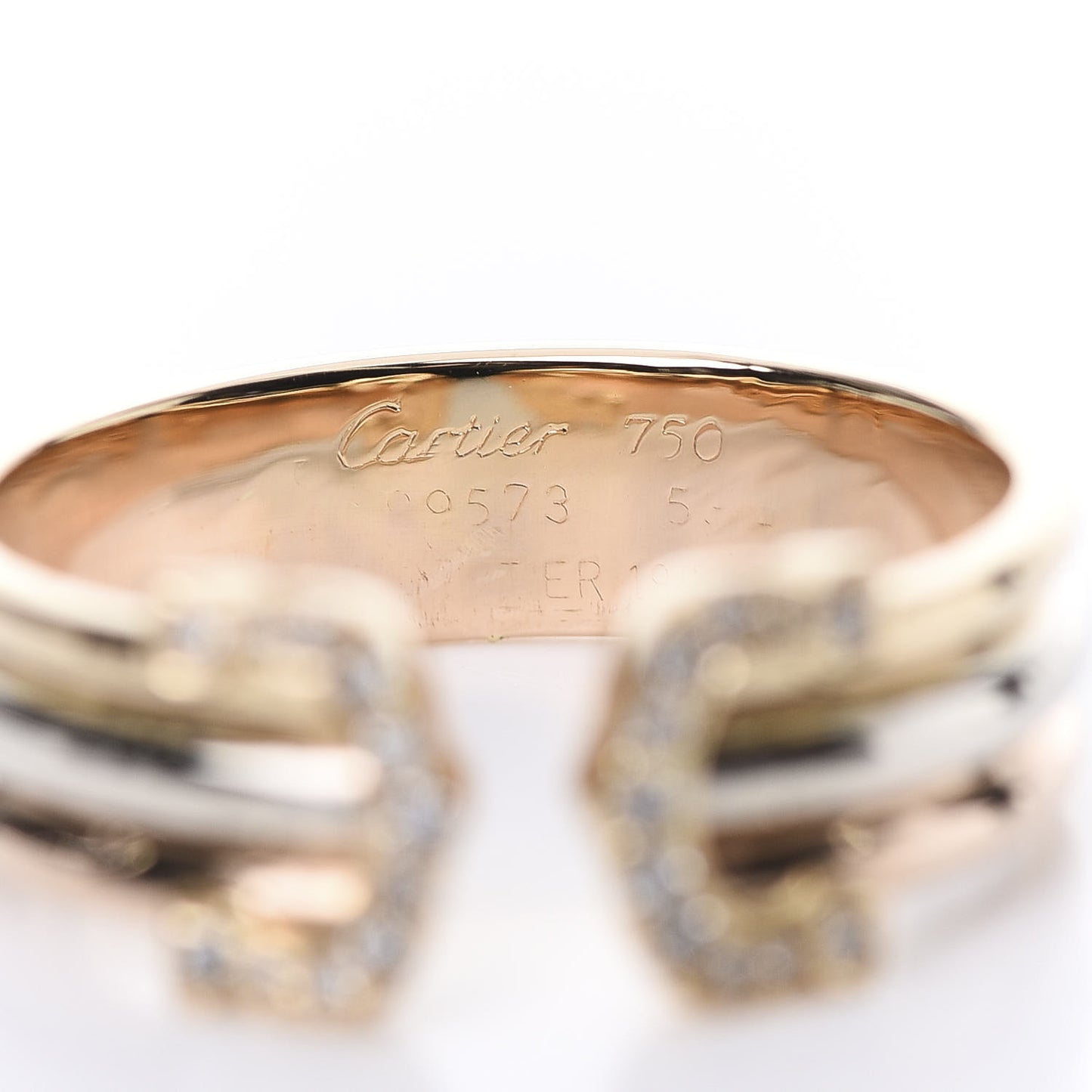 18K Pink Yellow White Gold Diamond C De Ring 54 7