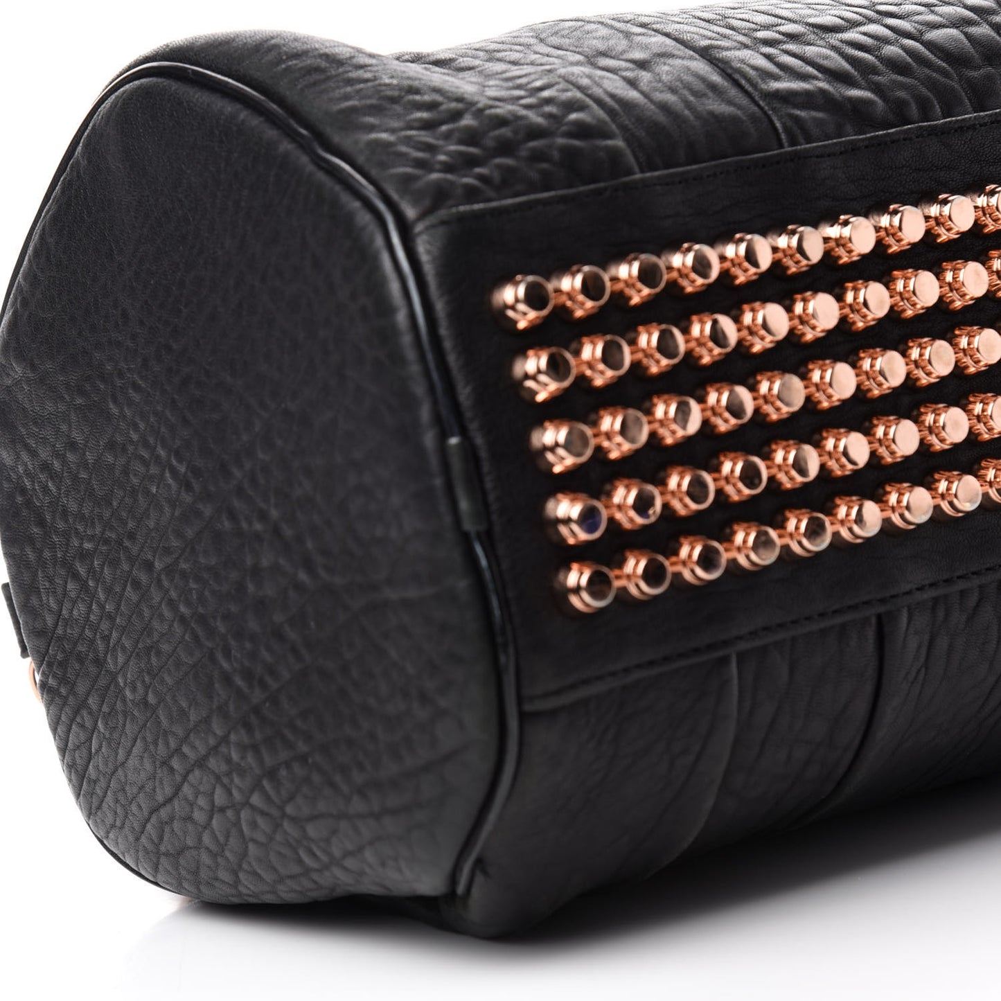 Pebbled Lambskin Rocco Black Rose Gold Hardware