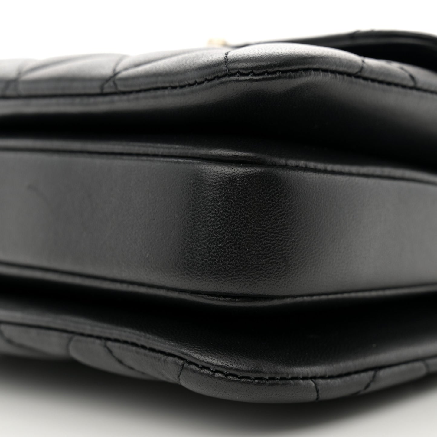 Lambskin Quilted Mini Trendy CC Dual Handle Flap Bag Black