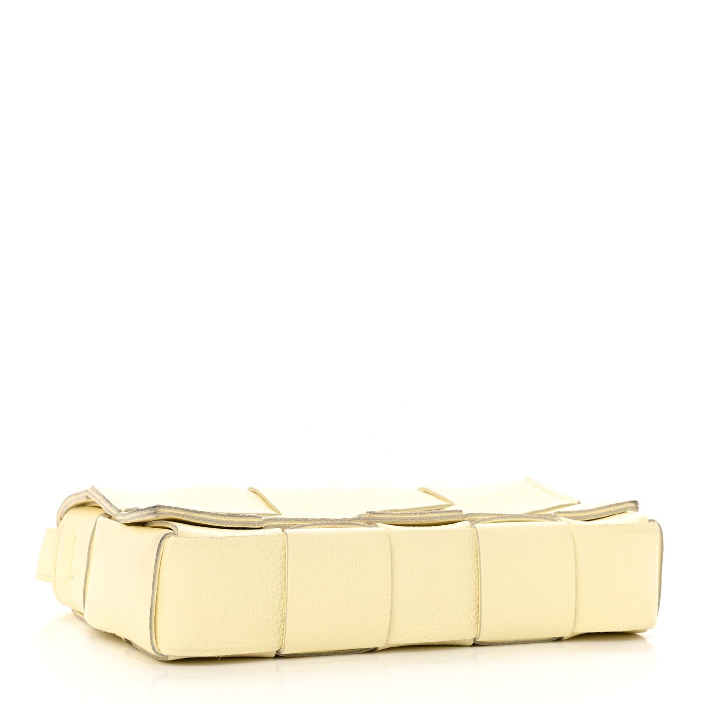 Grained Calfskin Maxi Intrecciato Cassette Crossbody Bag Ice Cream
