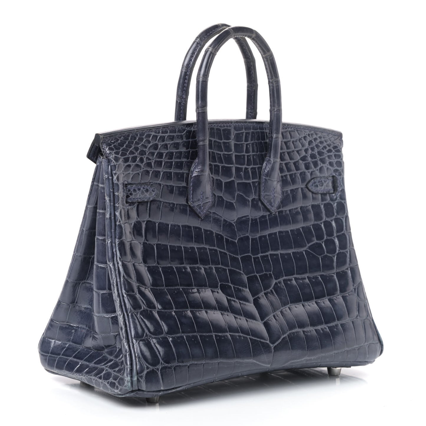 Shiny Niloticus Crocodile Birkin 25 Bleu Abysse
