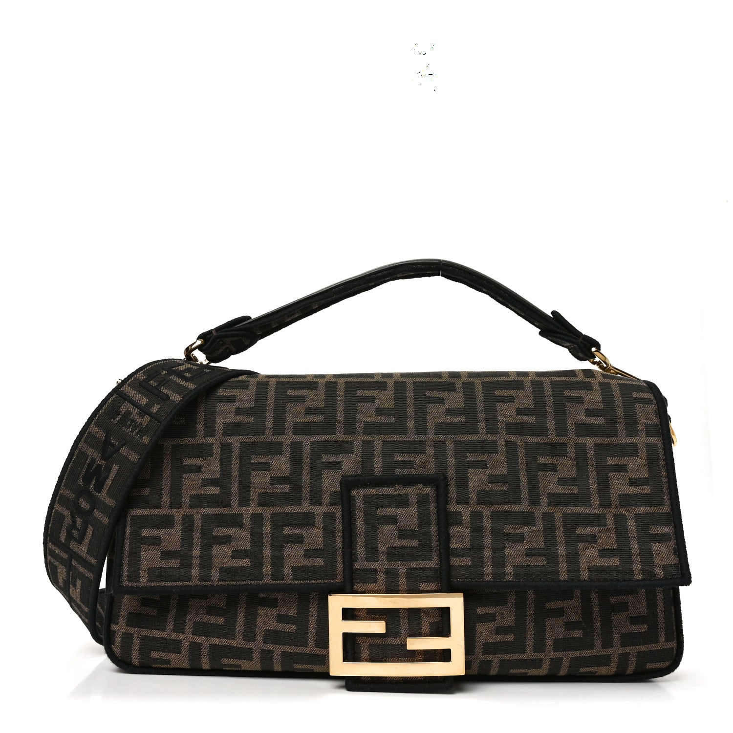 fabric jacquard ff 1974 medium baguette tobacco moro black Fendi Fabric Jacquard FF 1974 Large Baguette Tobacco Moro Black 1907193 –  FASHIONPHILE