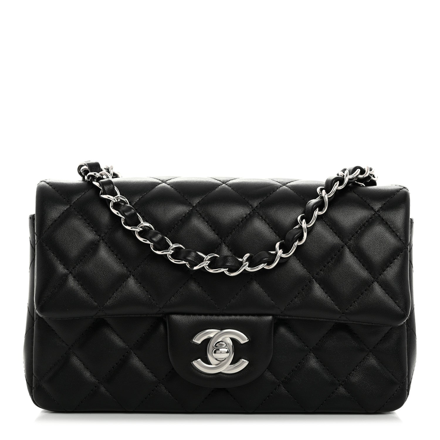 Chanel Lambskin Quilted Mini Rectangular Flap Black 1 of 10