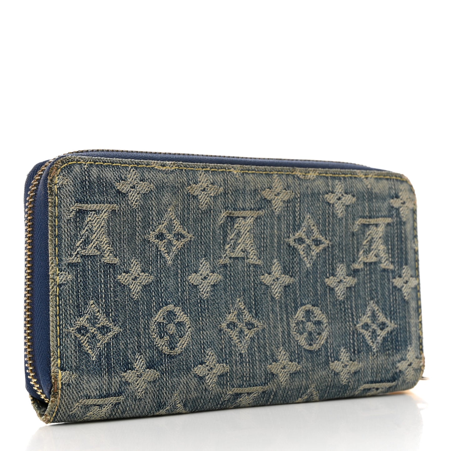 Monogram Denim Zippy Wallet Blue