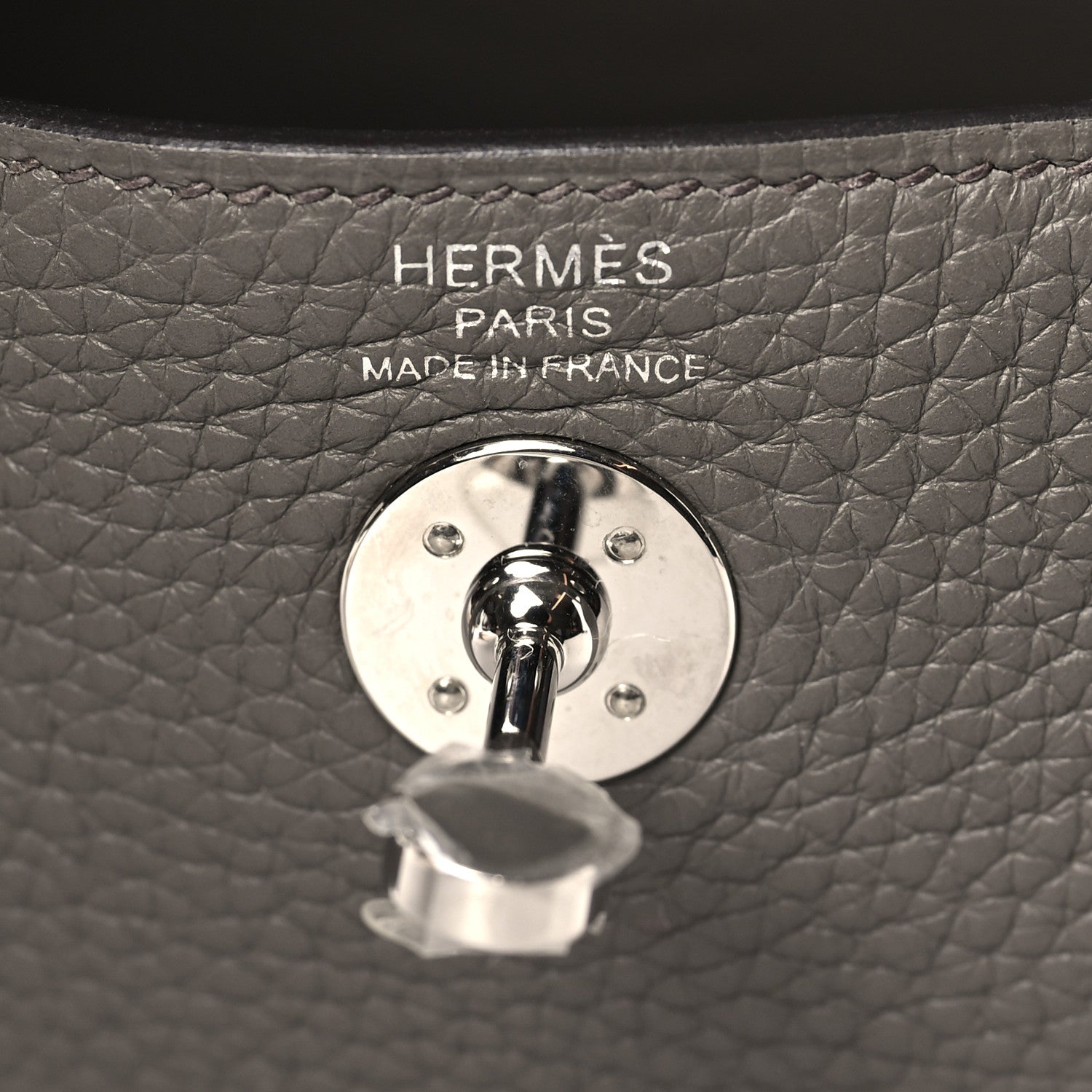 Hermes Taurillon Clemence Mini Lindy 20 Etain 6 of 10