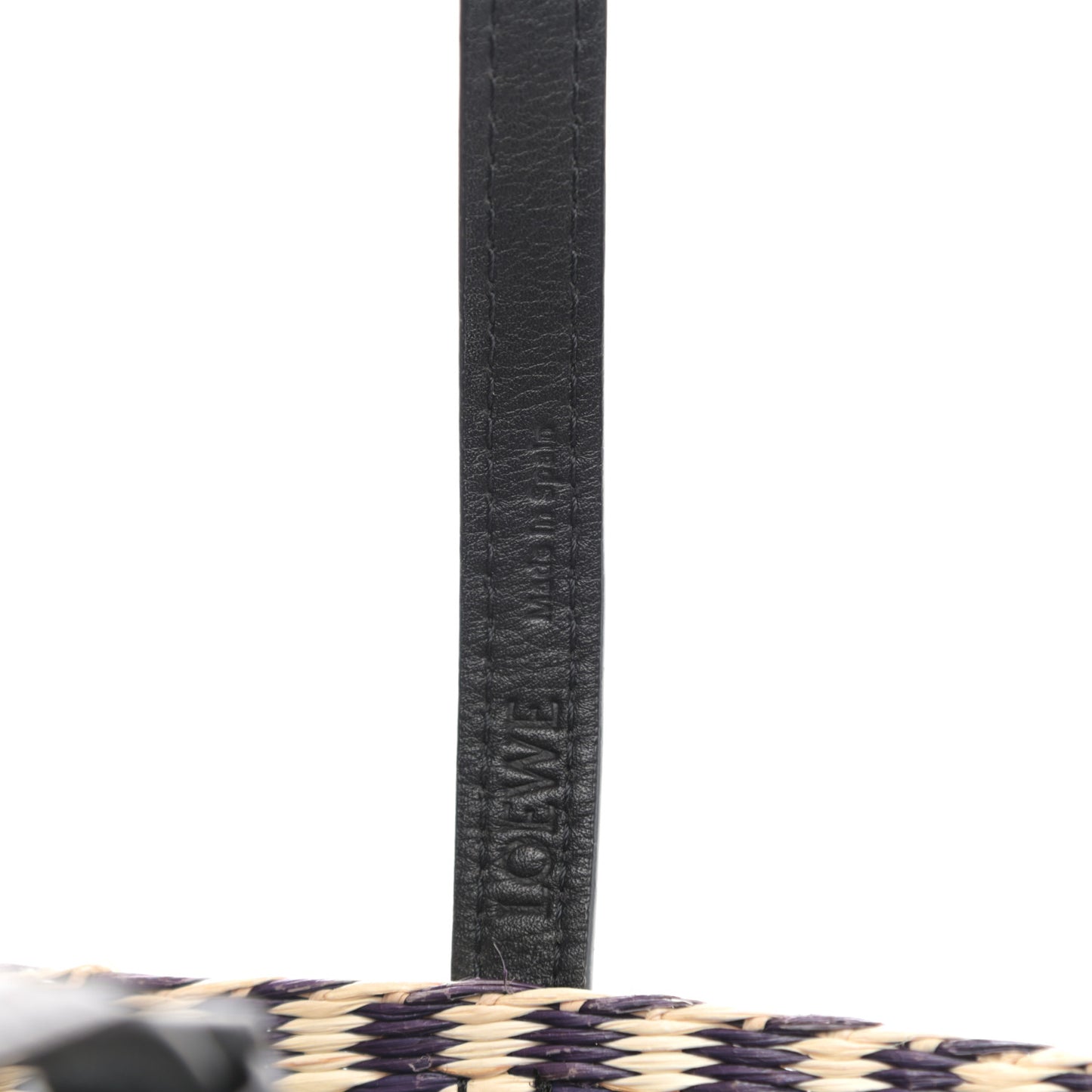 Textile Calfskin Small Square Basket Tote Bag Black Multicolor