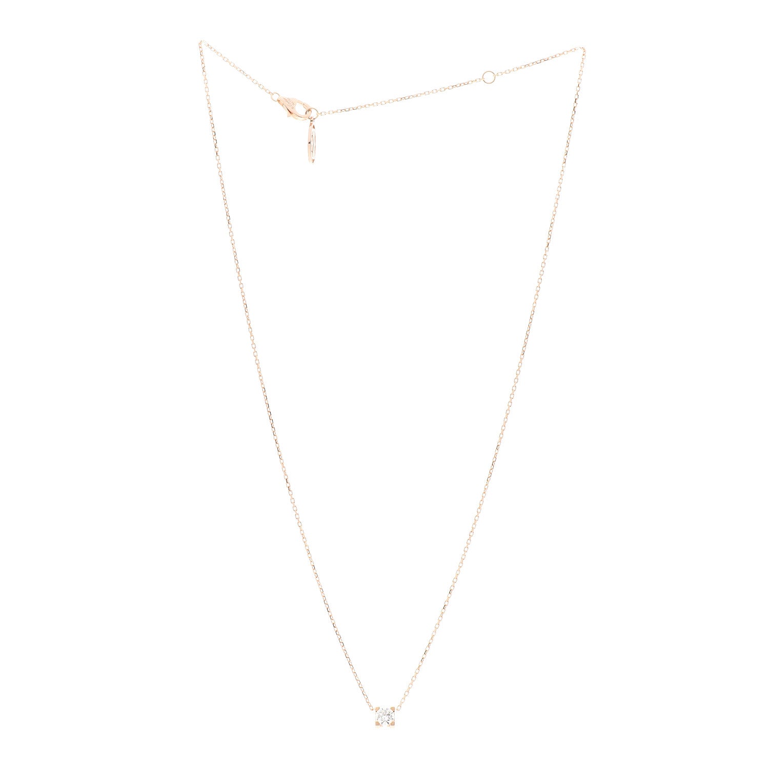 Cartier 18K Pink Gold Diamond .30ct C De Cartier Pendant Necklace 3 of 6