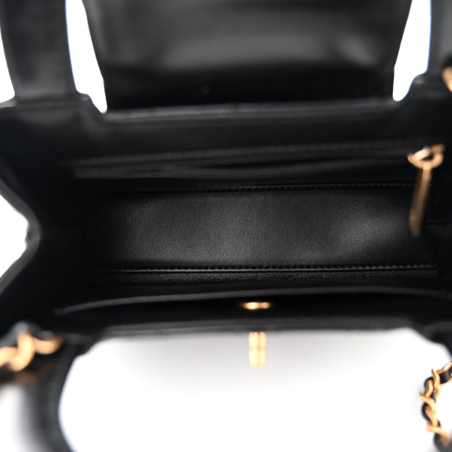 Chanel Shiny Aged Calfskin Quilted Nano Kelly Shopper Black 5 of 11