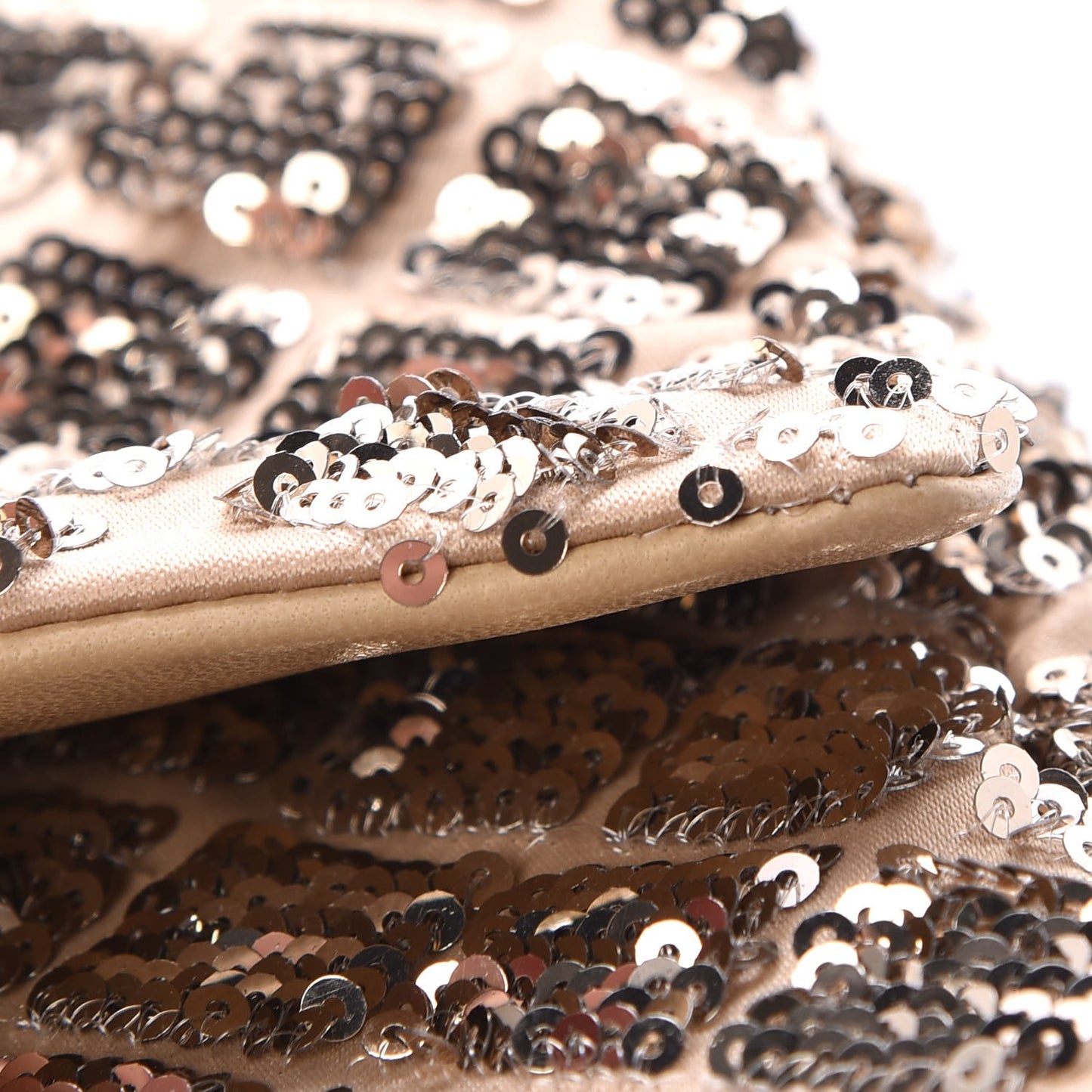 Sequin Quilted Medium Single Flap Gold