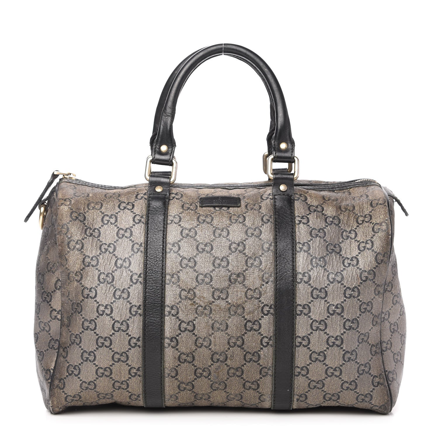 Gucci Metallic Monogram Canvas Medium Joy Boston Black 1 of 10
