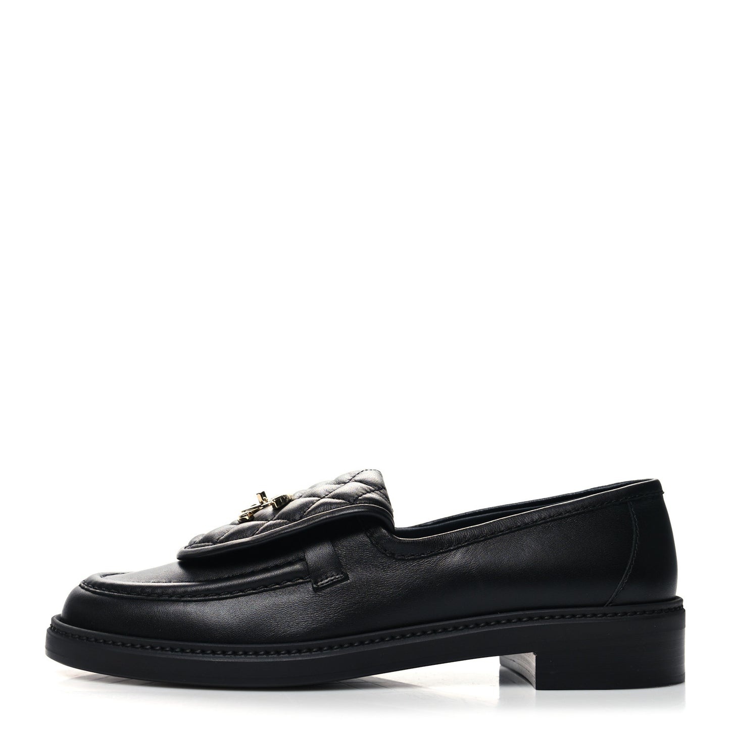 Lambskin Quilted CC Turnlock Loafers 40 Black