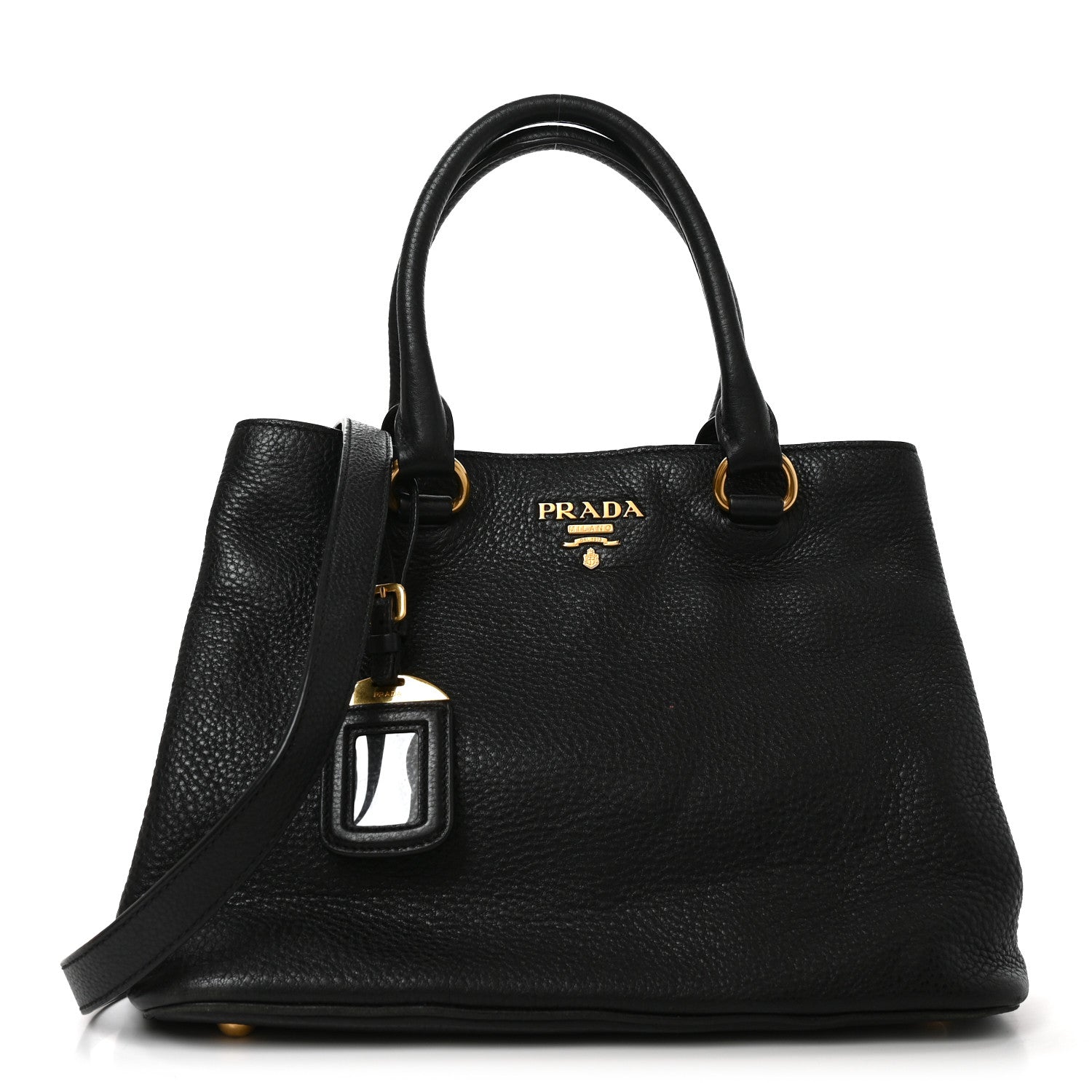 Prada Vitello Phenix Top Handle Bag Black 1925254 – FASHIONPHILE