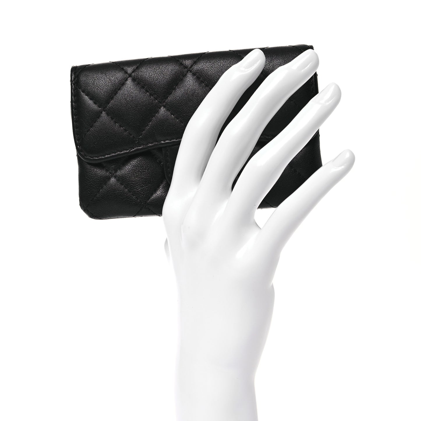 Lambskin Quilted Coin Purse Black