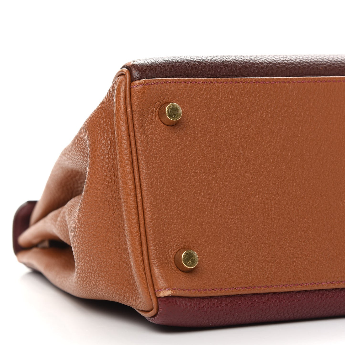 Togo Tri-Color Kelly Retourne 32 Rouge H Cannelle Havane