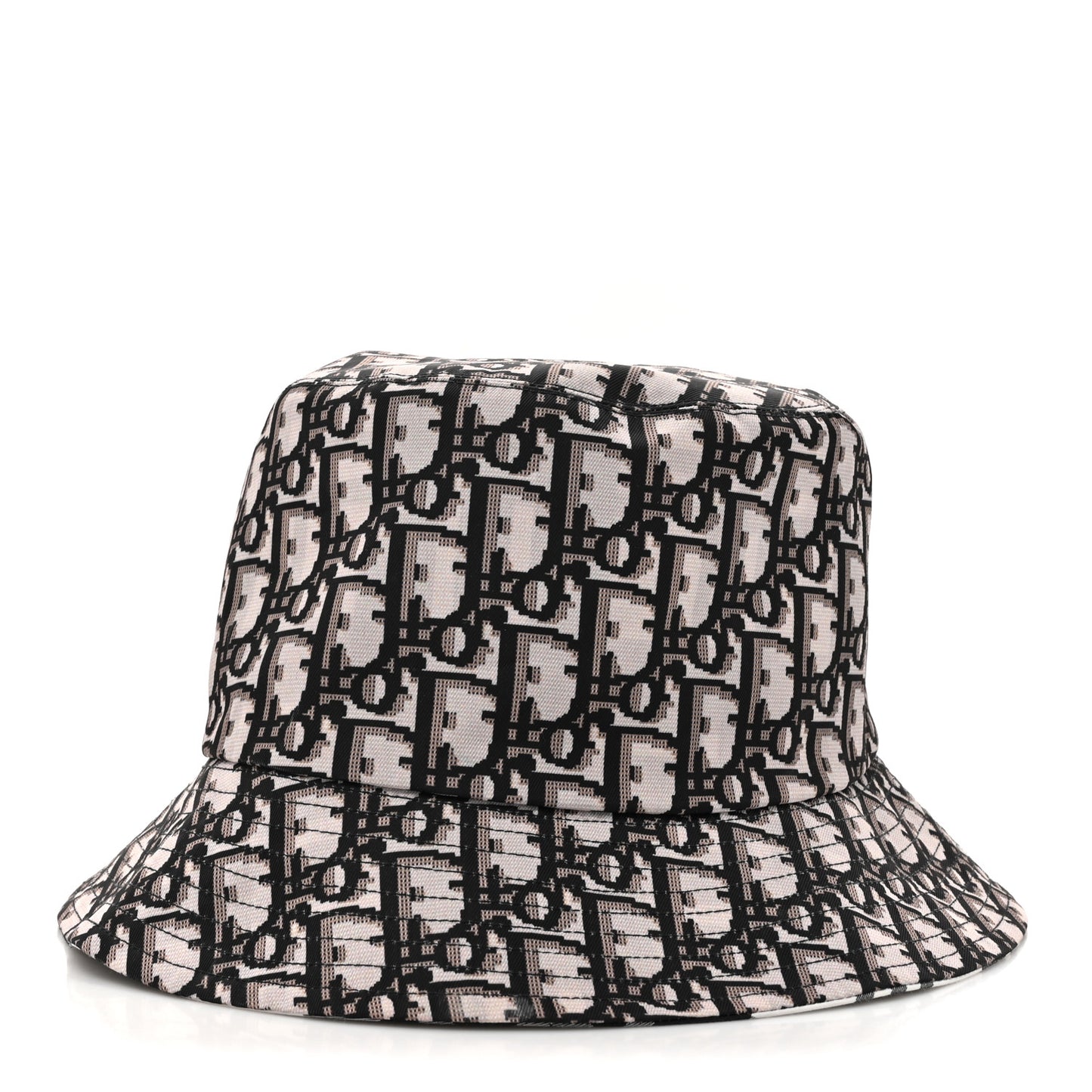 Oblique Plaid Reversible Teddy-D Brim Bucket Hat Black White