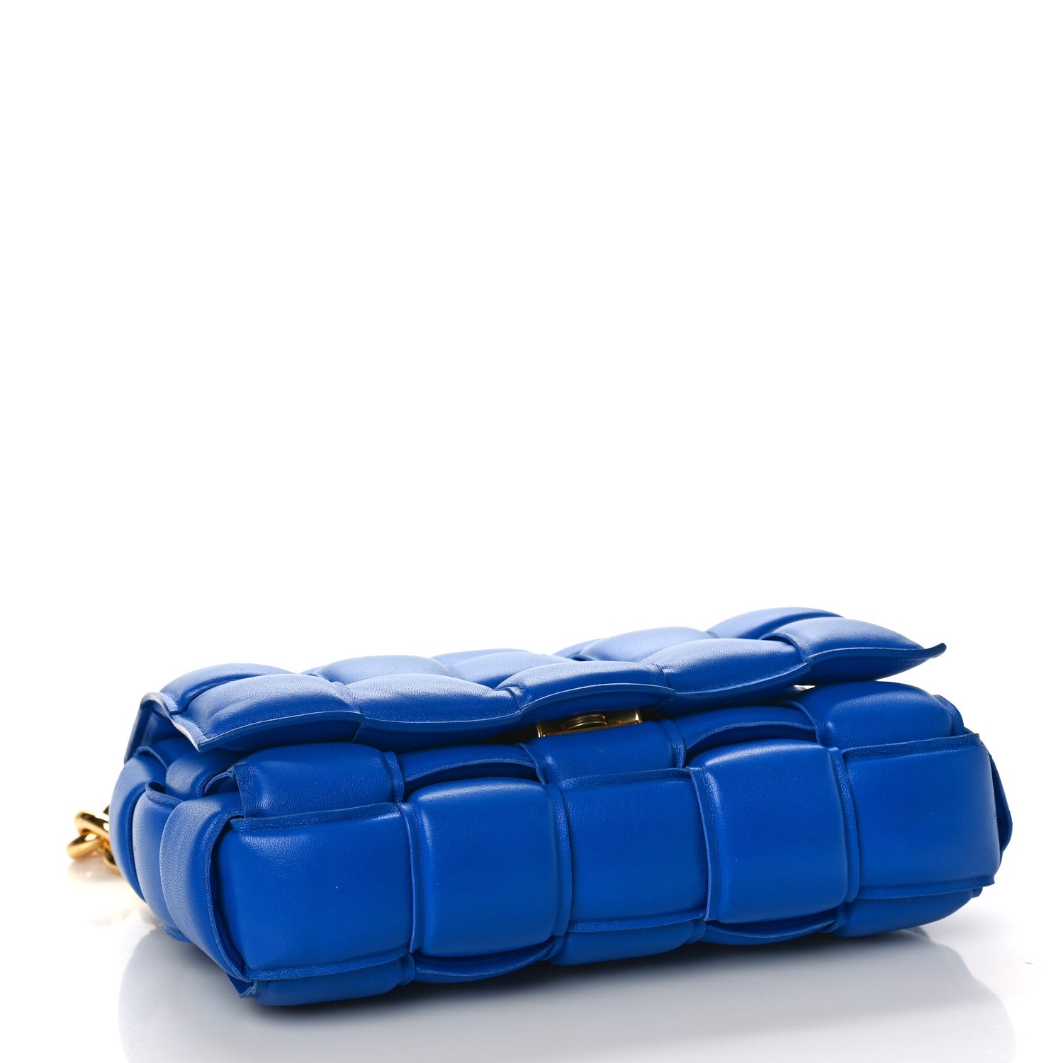 Bottega Veneta Lambskin Maxi Intreccio Padded Chain Cassette Crossbody Bag Cobalt 4 of 9