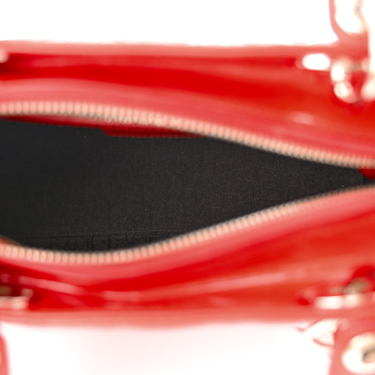 Patent Cannage Whipstitch Medium Lady Dior Red