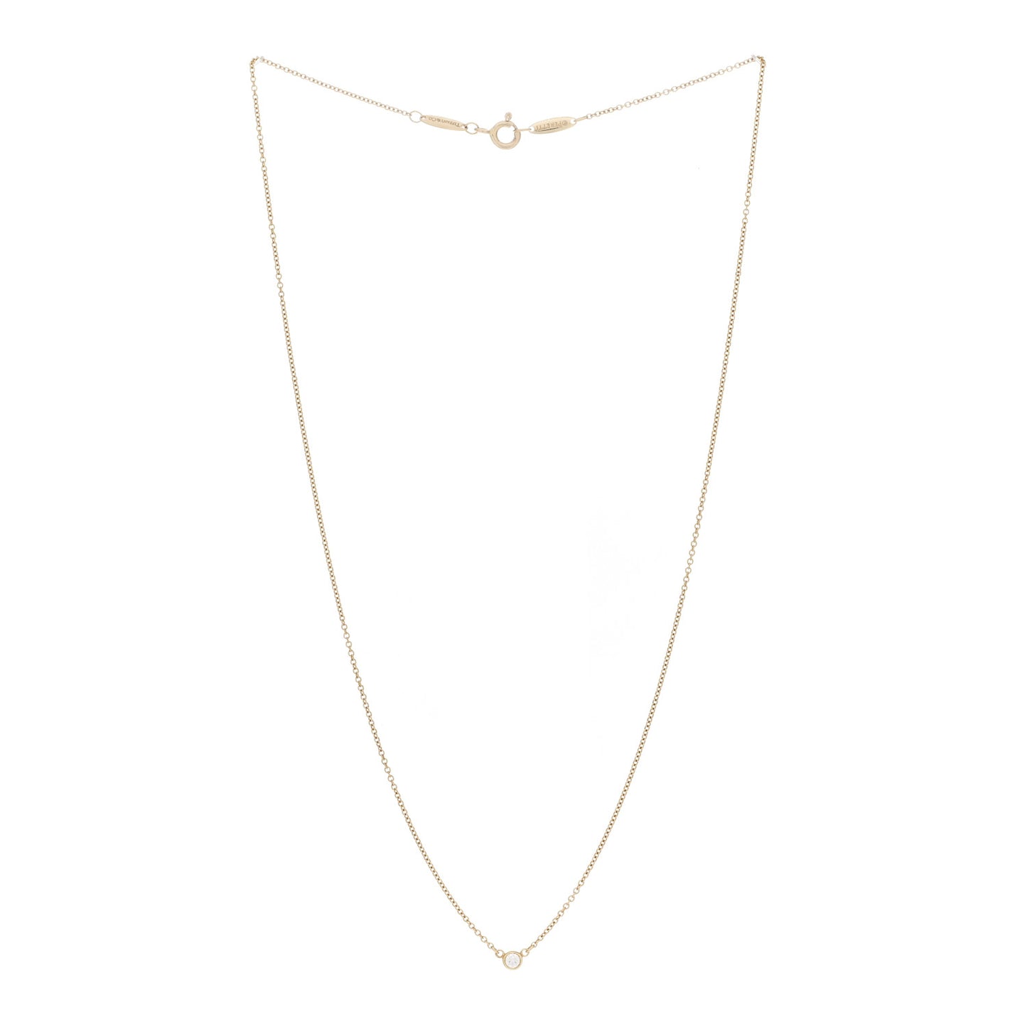 18K Yellow Gold Diamond .08ct Elsa Peretti Diamonds by the Yard Pendant Necklace