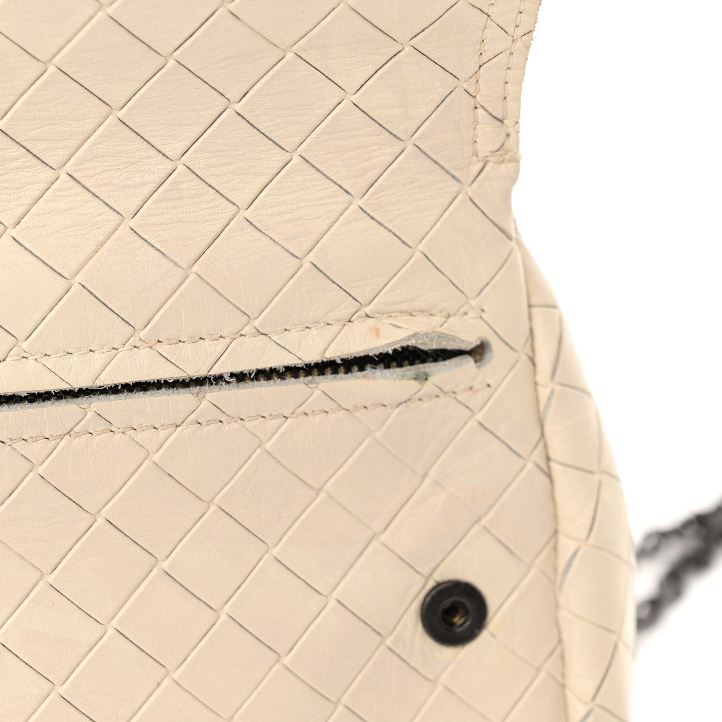 Nappa Intrecciato Mini Messenger Bag White