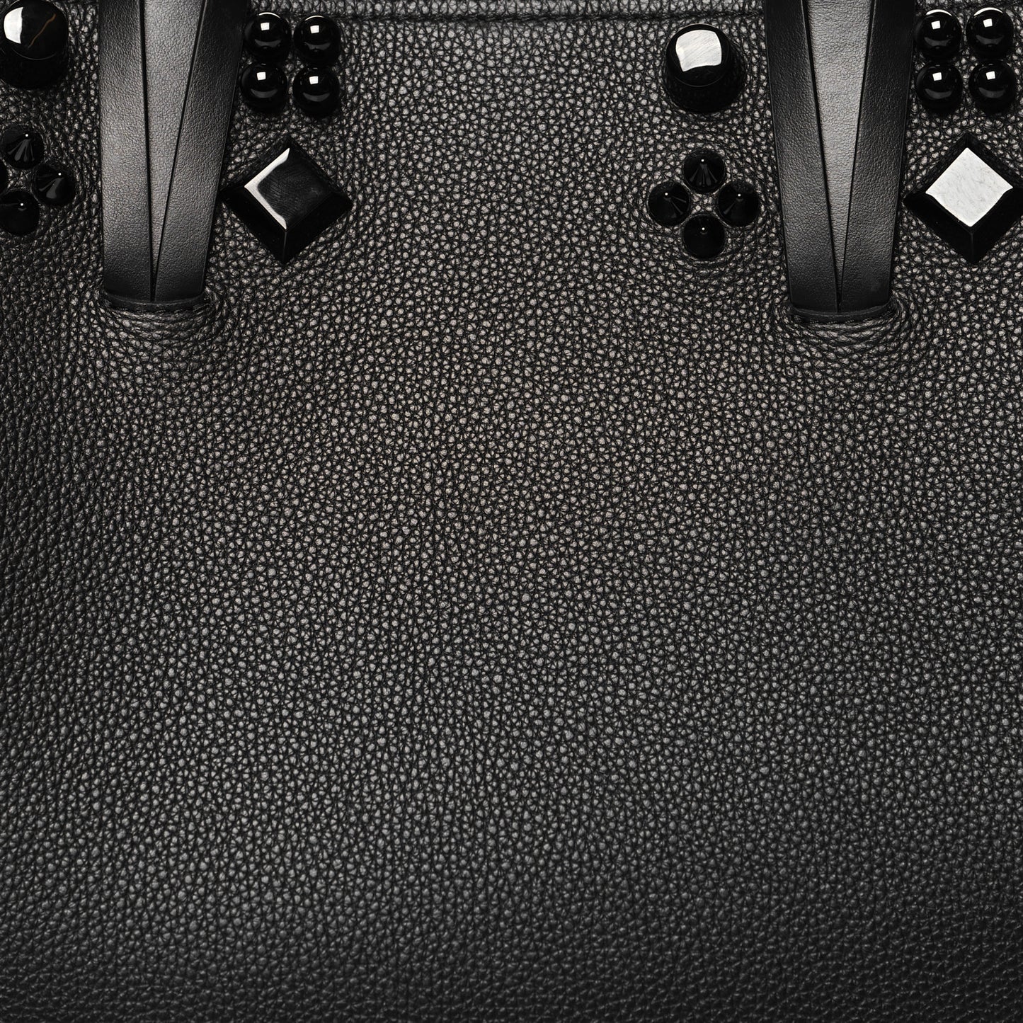 Calfskin Empire Spike Studded East West Cabata Tote Black