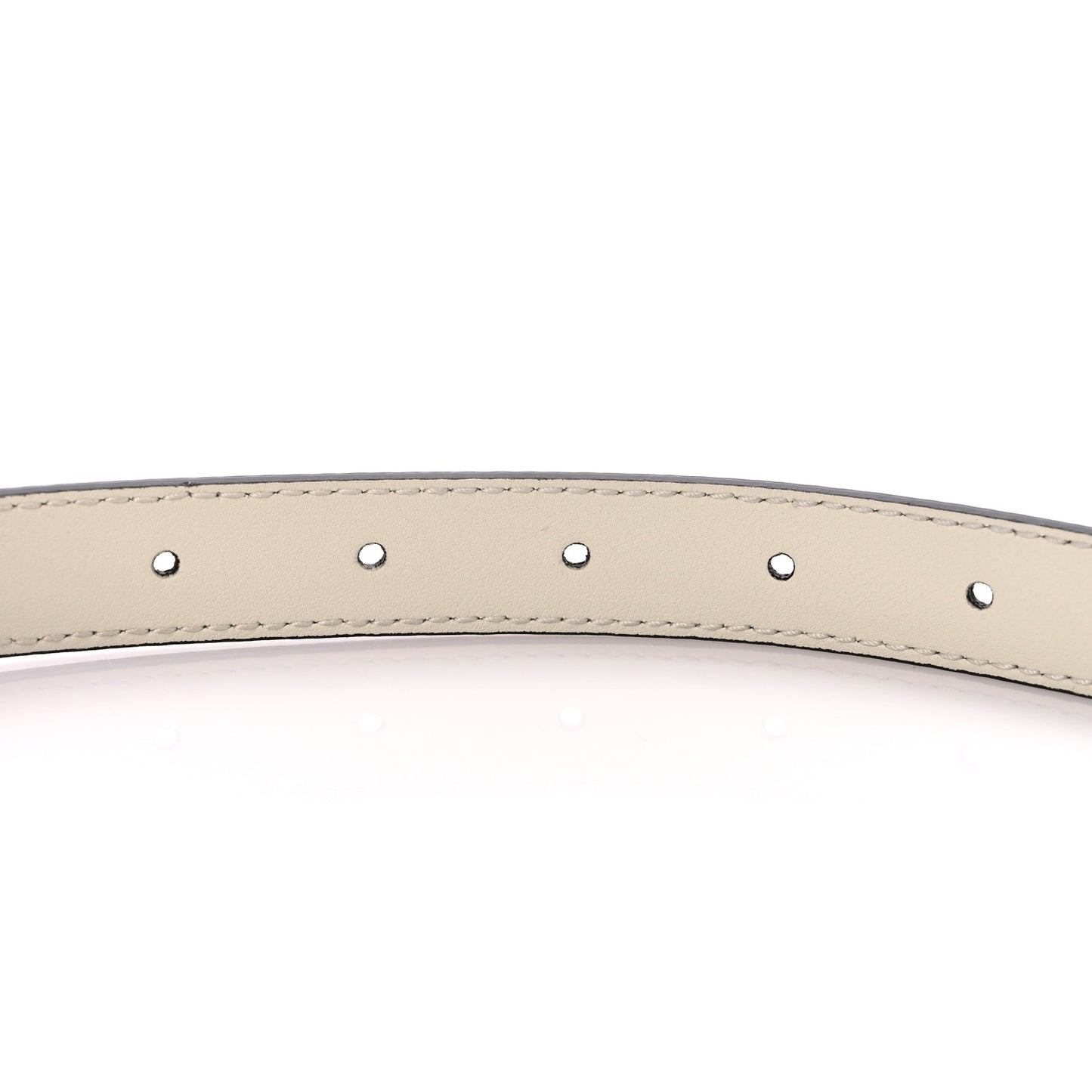 Textured Dollar Calfskin Bees And Stars Print Womens 20mm Belt 85 34 Mystic White Gold