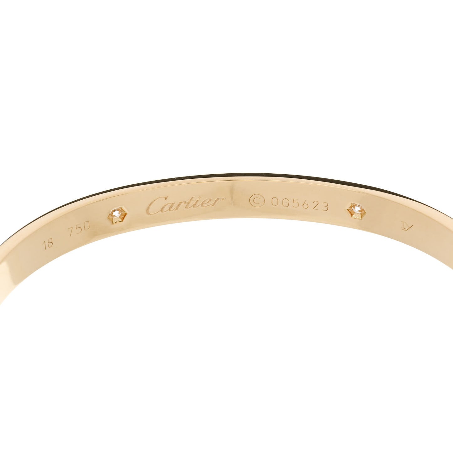18K Yellow Gold 4 Diamond LOVE Bracelet 18