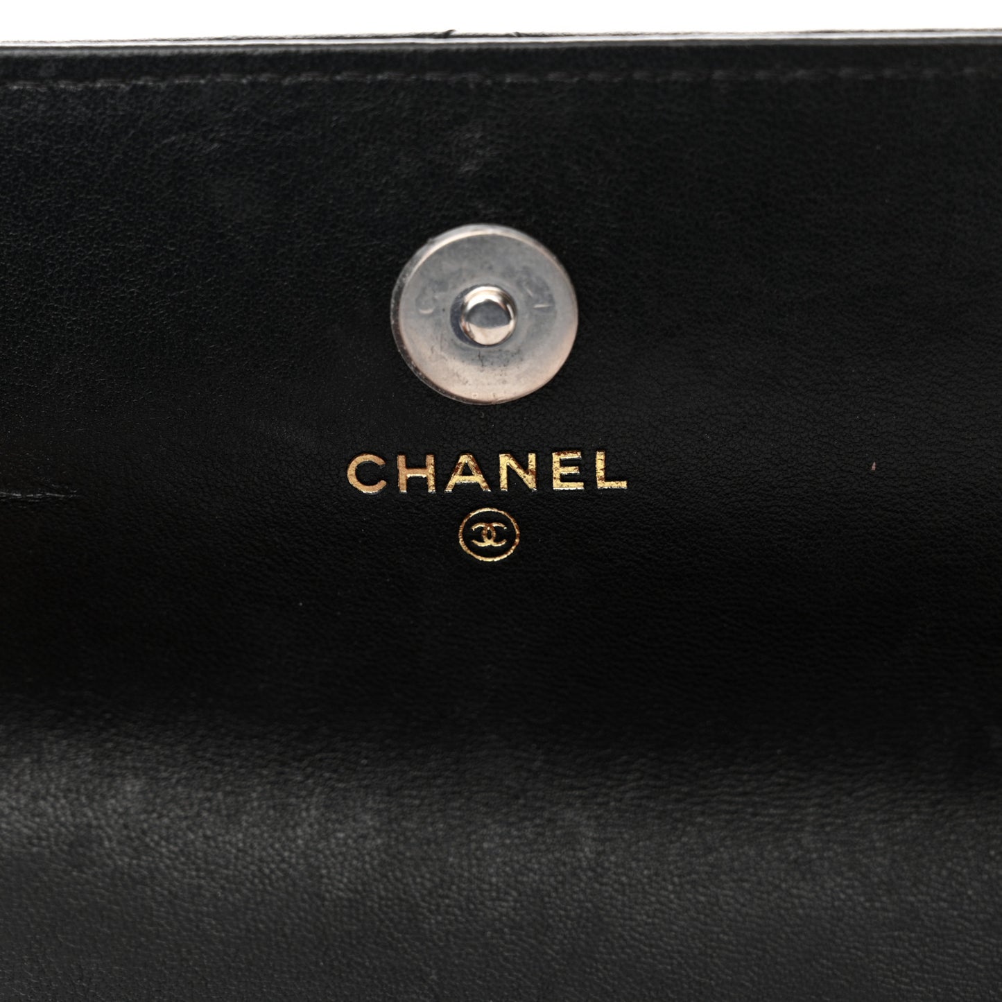 Lambskin Quilted Chanel 19 Flap Phone Holder With Chain Black