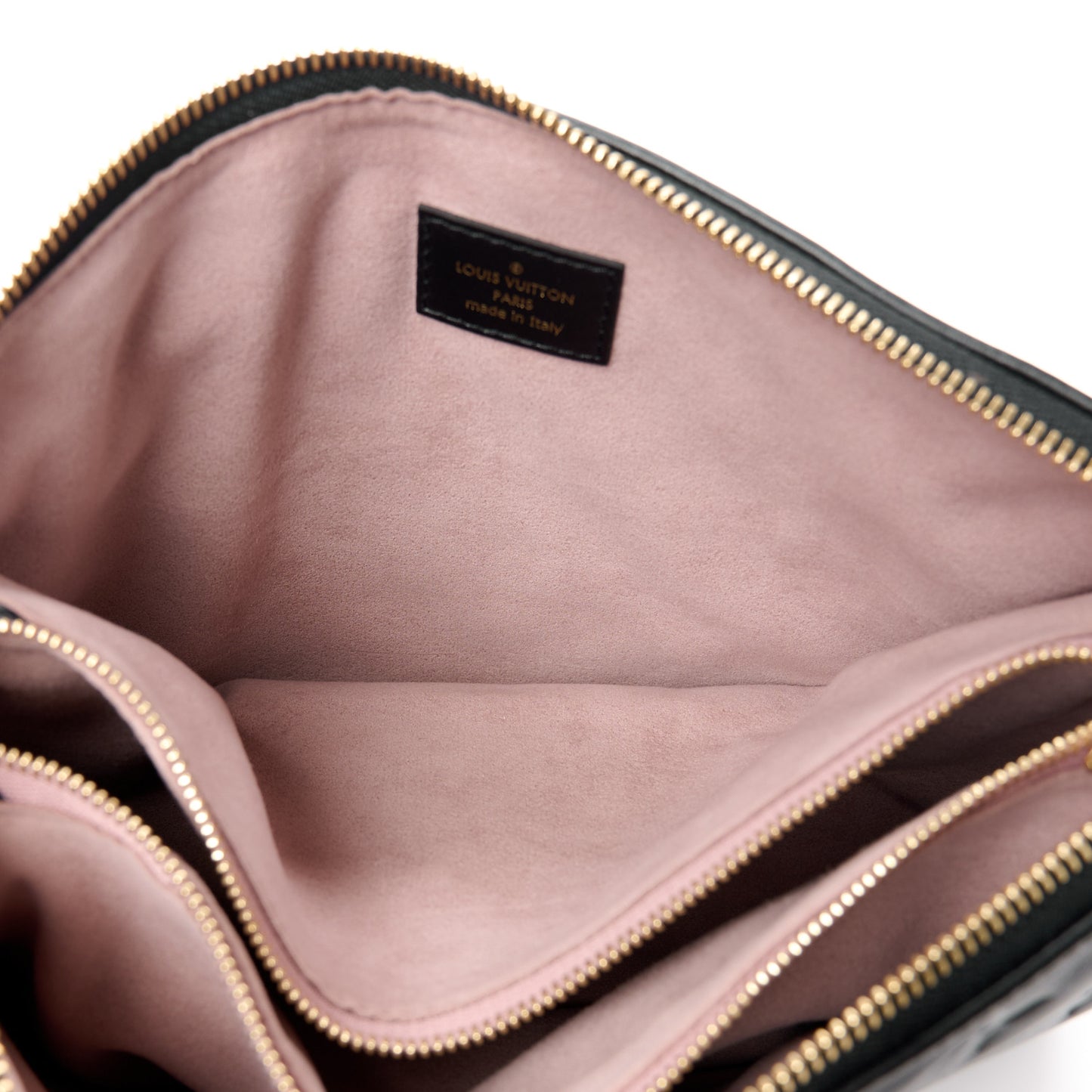 LOUIS VUITTON Lambskin Embossed Monogram Coussin PM Black