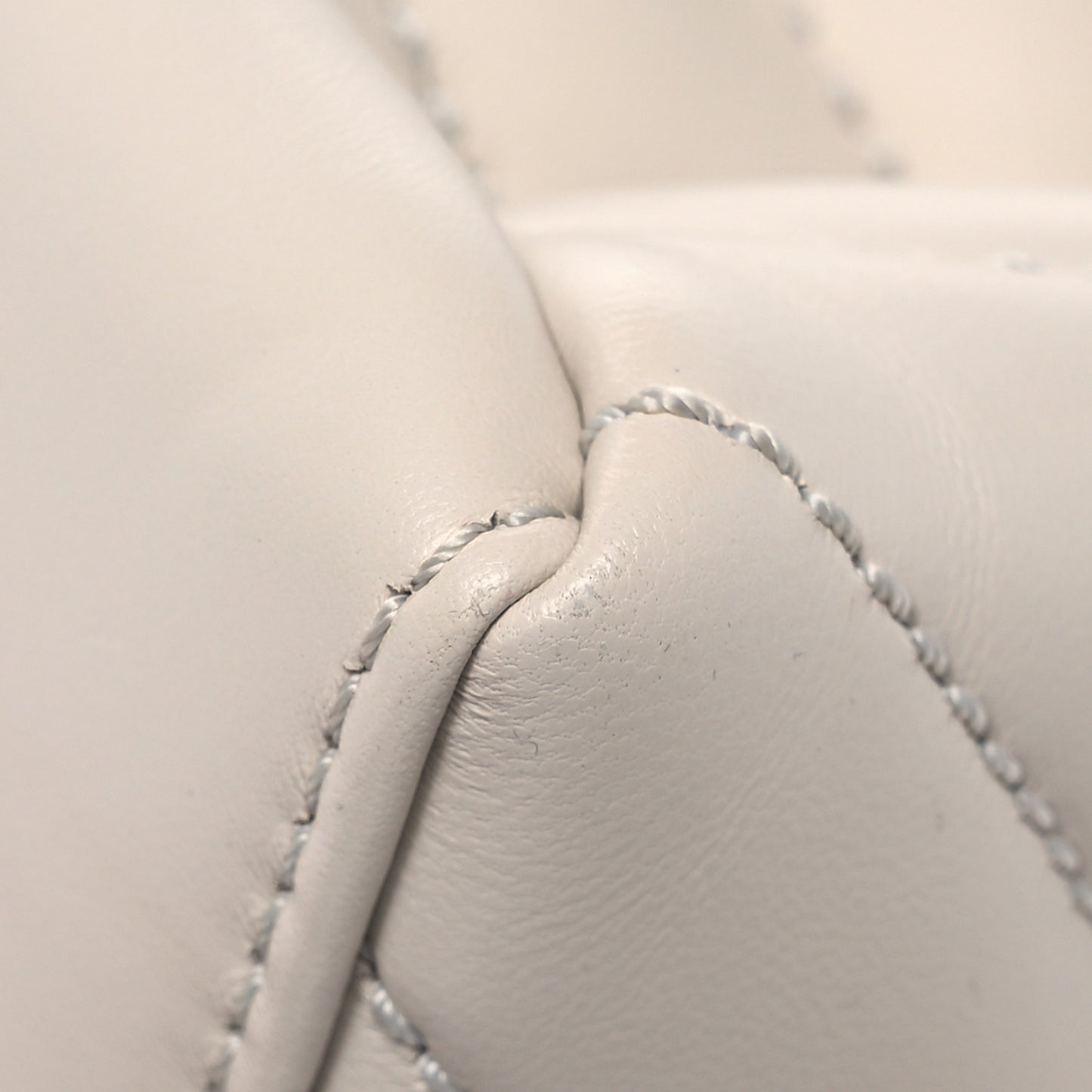 Calfskin Diagonal Quilted Jackhammer 19 Shoulder Bag White