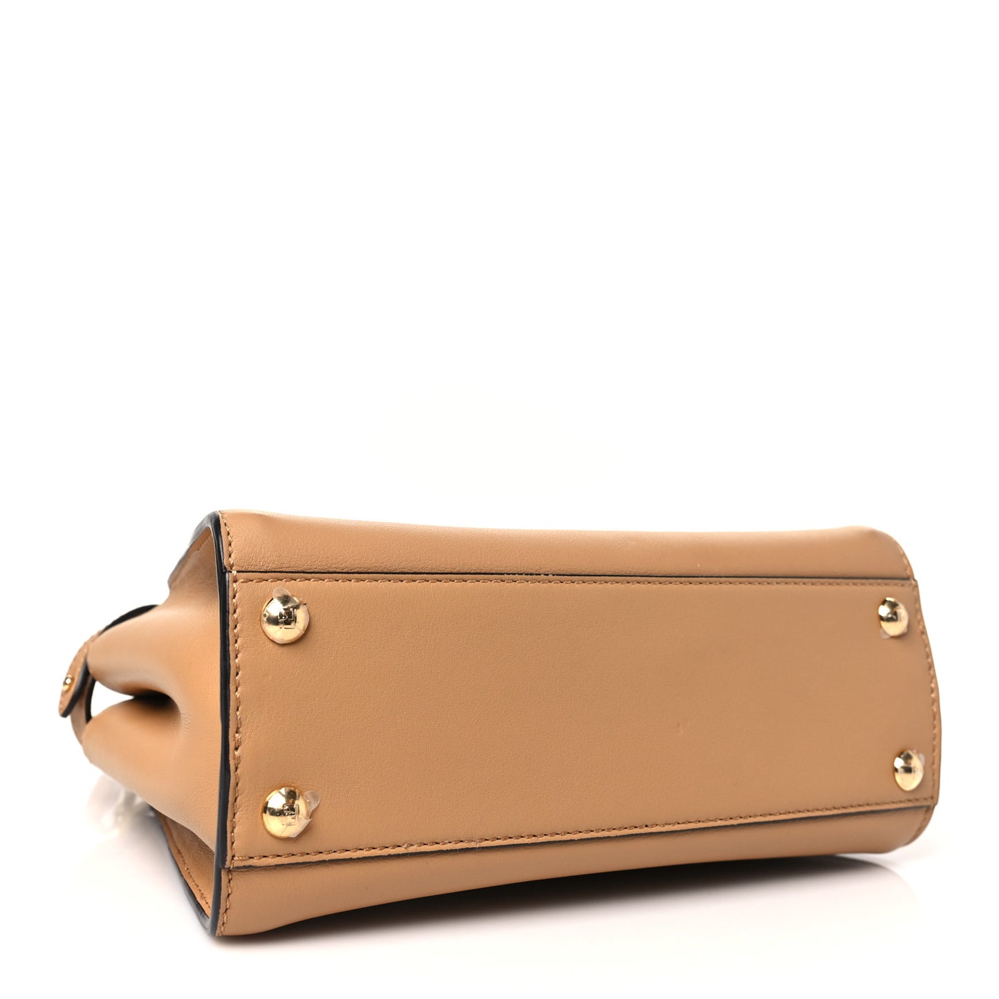 Vitello Seta Nappa FF Embossed Mini Peekaboo Iconic Satchel Miele Scuro
