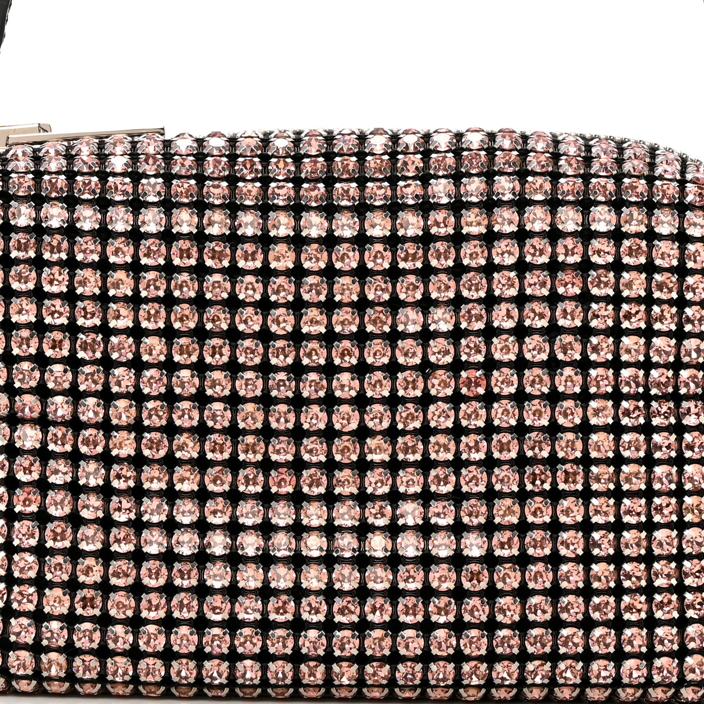 Mesh Crystal Rhinestone Mini Heiress Pouch Pink