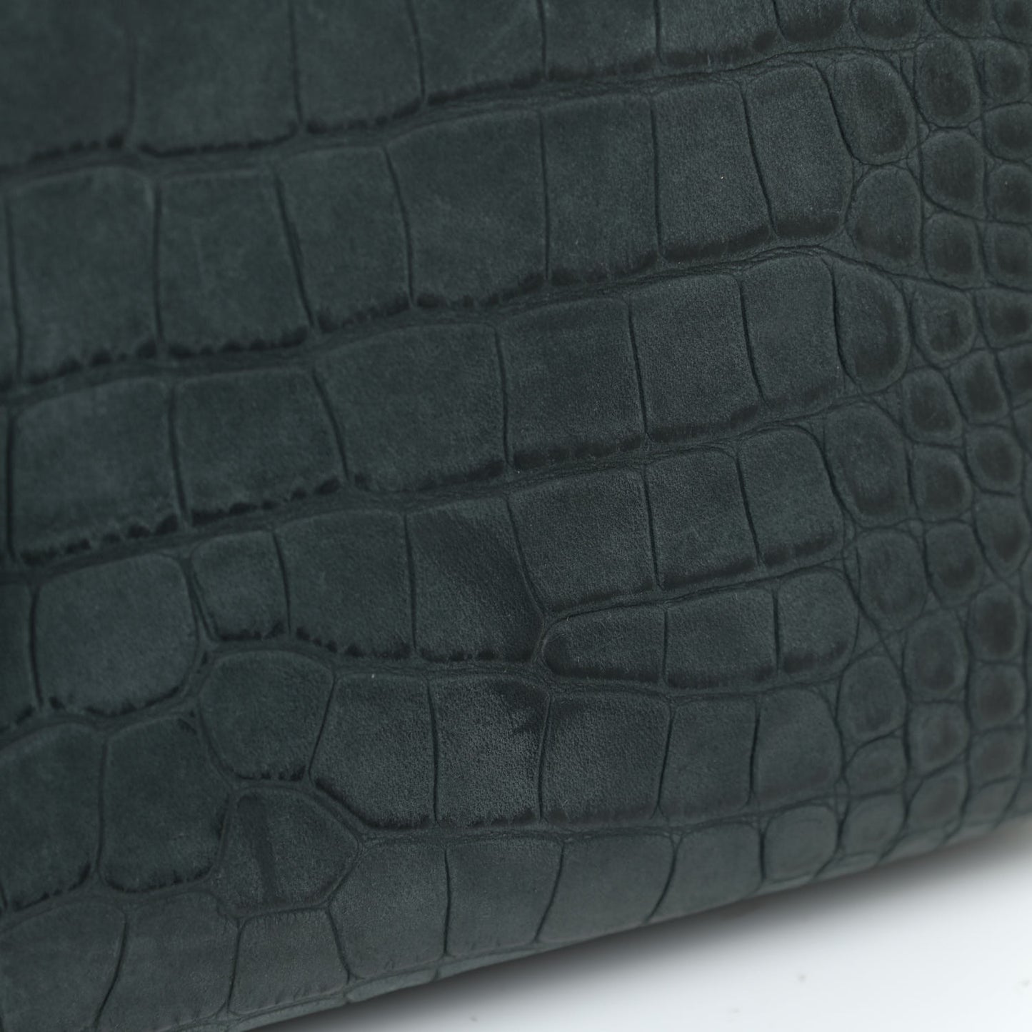 Crocodile Embossed Nubuck Baby Sac De Jour Dark Anthracite