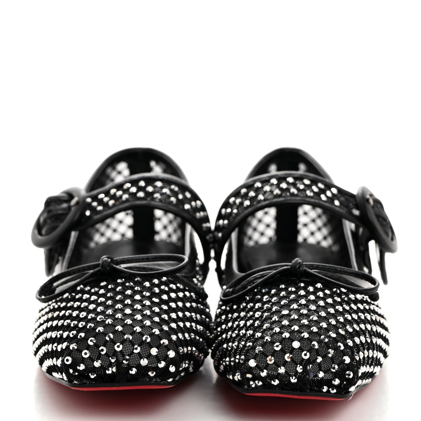 Crystal Mamastrapitina Strass Mesh Ballerina Flats 37.5 Black