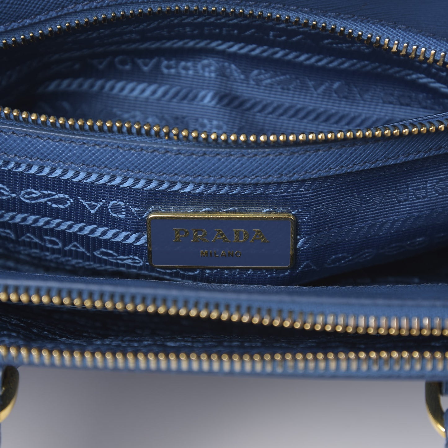 Saffiano Mini Galleria Double Zip Tote Cobalto